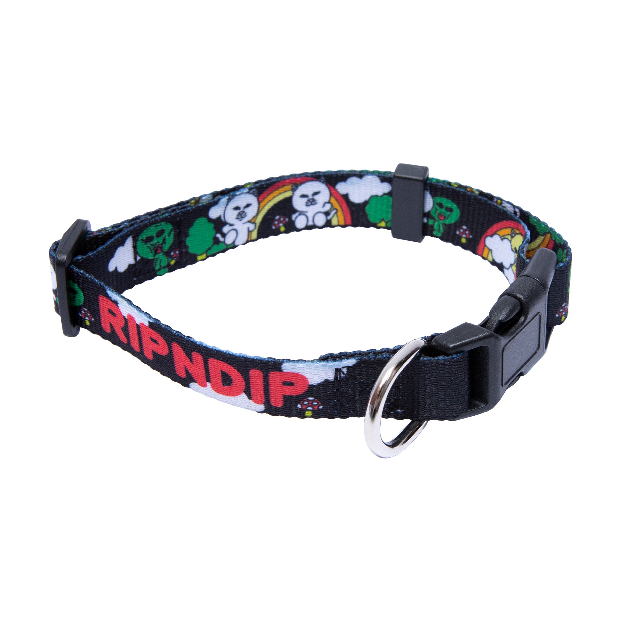 RipNDip Buddy System Web Belt Pet Collar (Black)