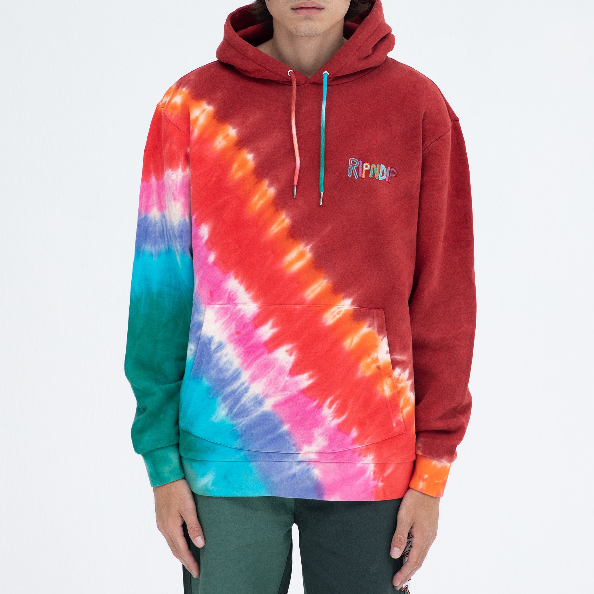 347216 OG Prisma Embroidered Hoodie (Red Tie Dye)