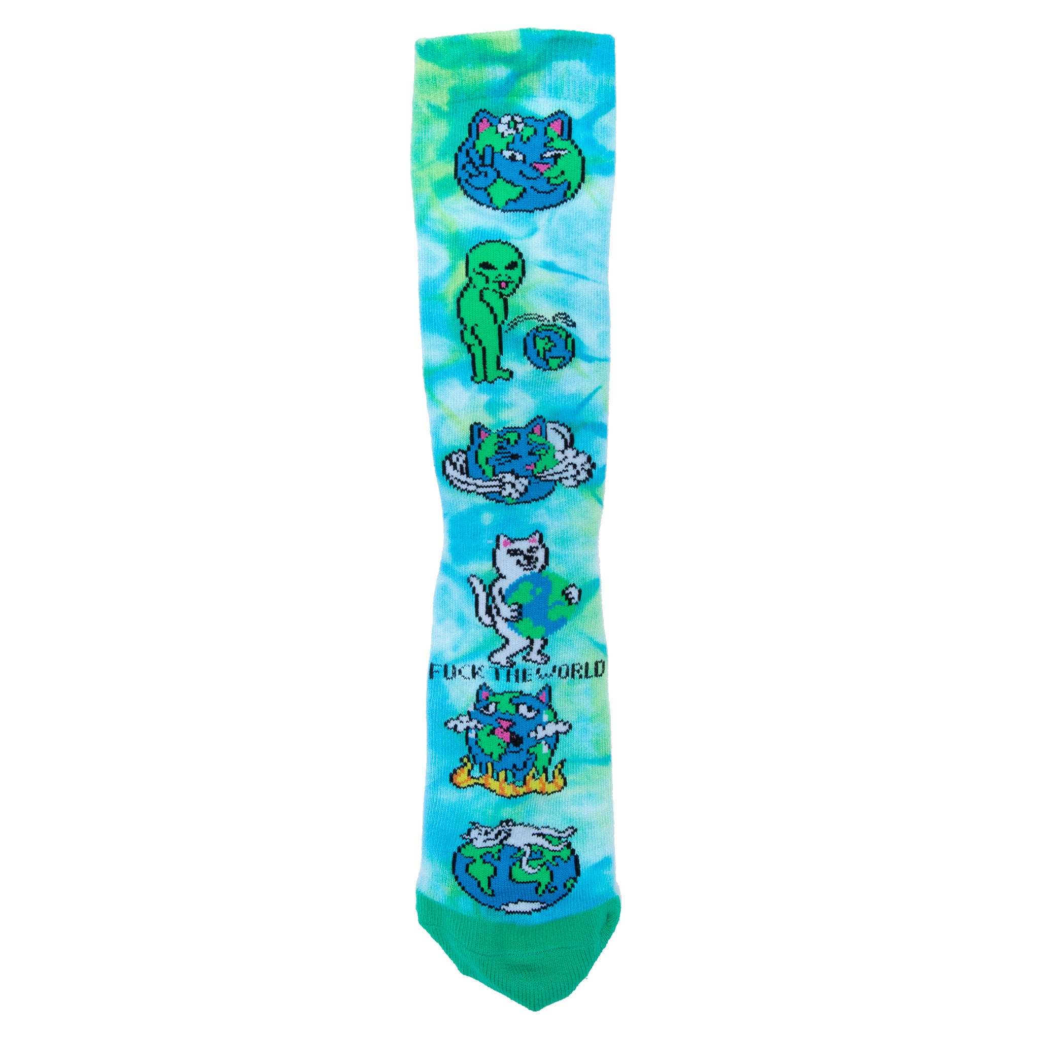 RipNDip Save The World Socks (Blue Tie Dye)