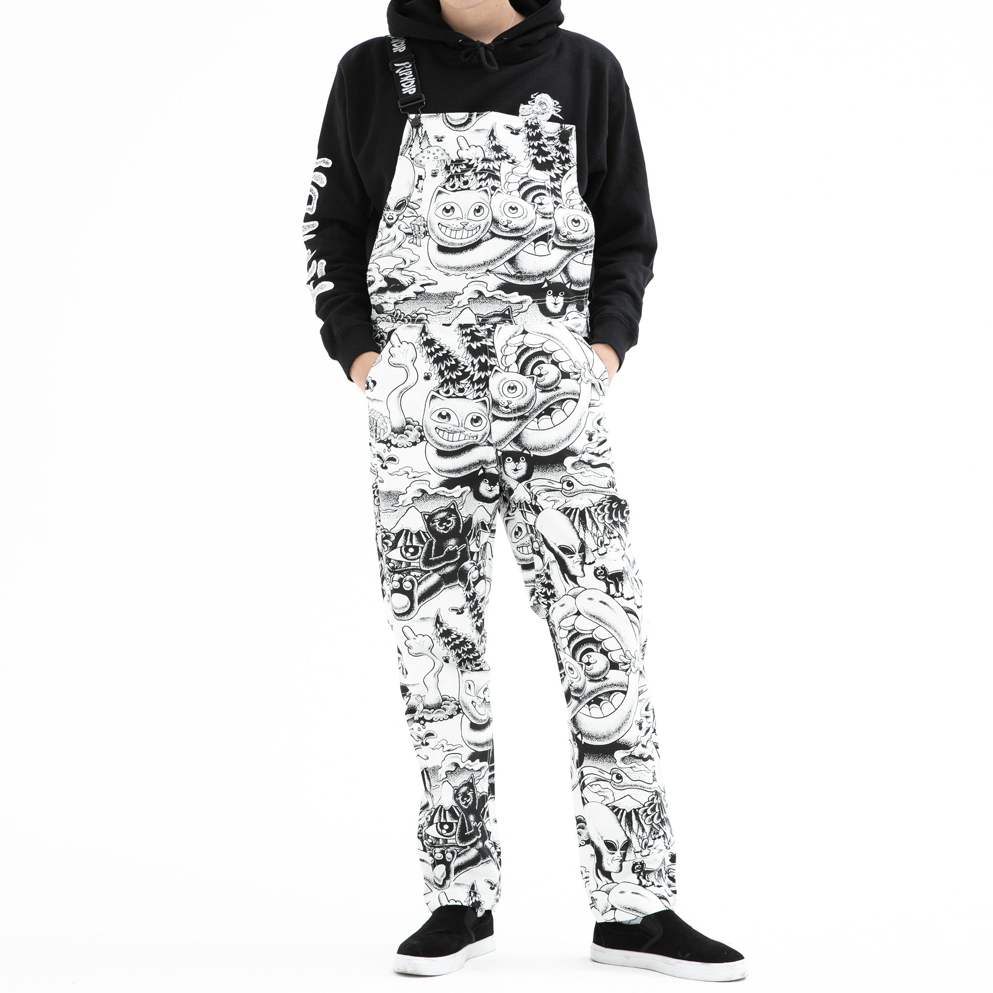 RIPNDIP Dark Twisted Fantasy Overalls (Black/White)