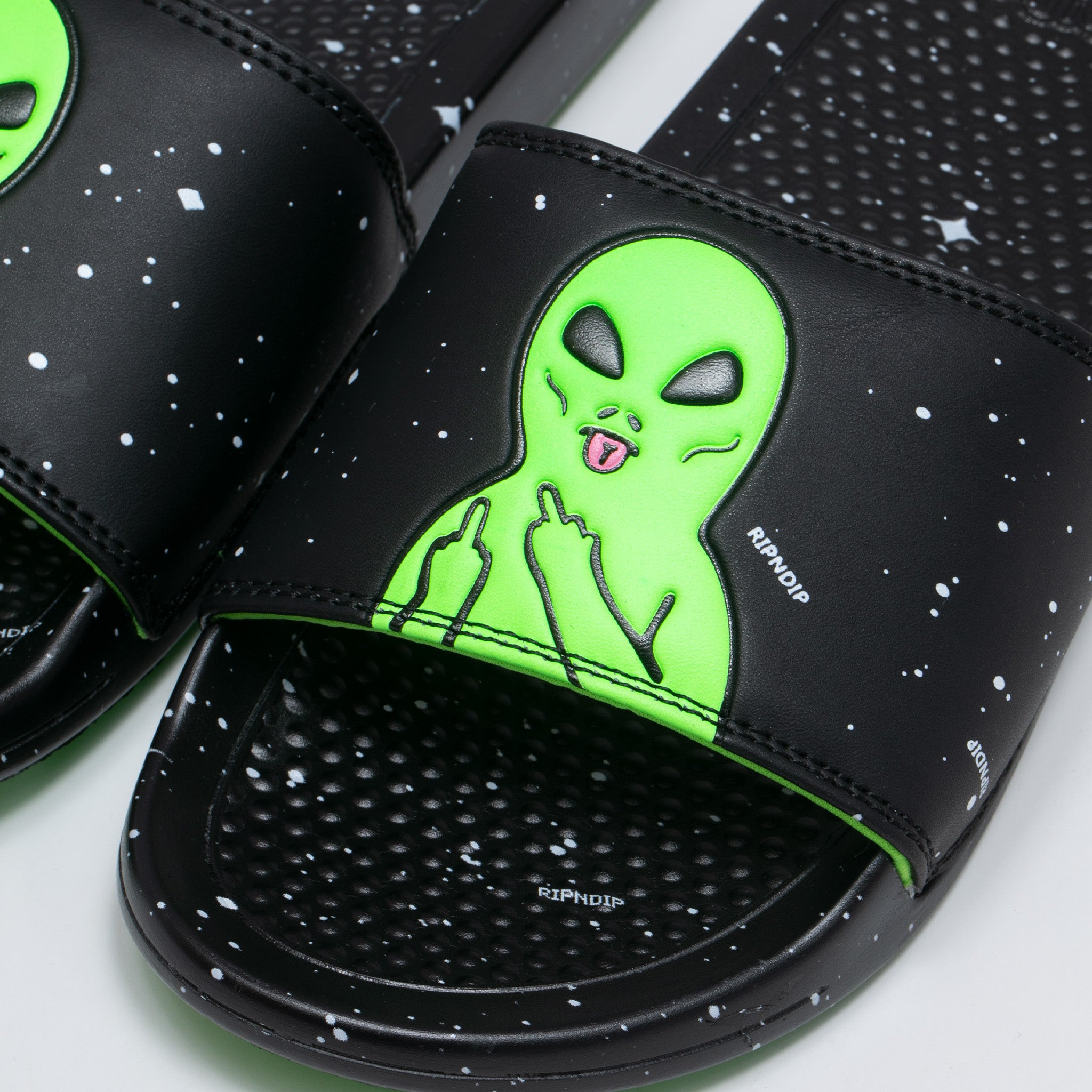 361971 We Out Here Slides (Black/Neon Green)