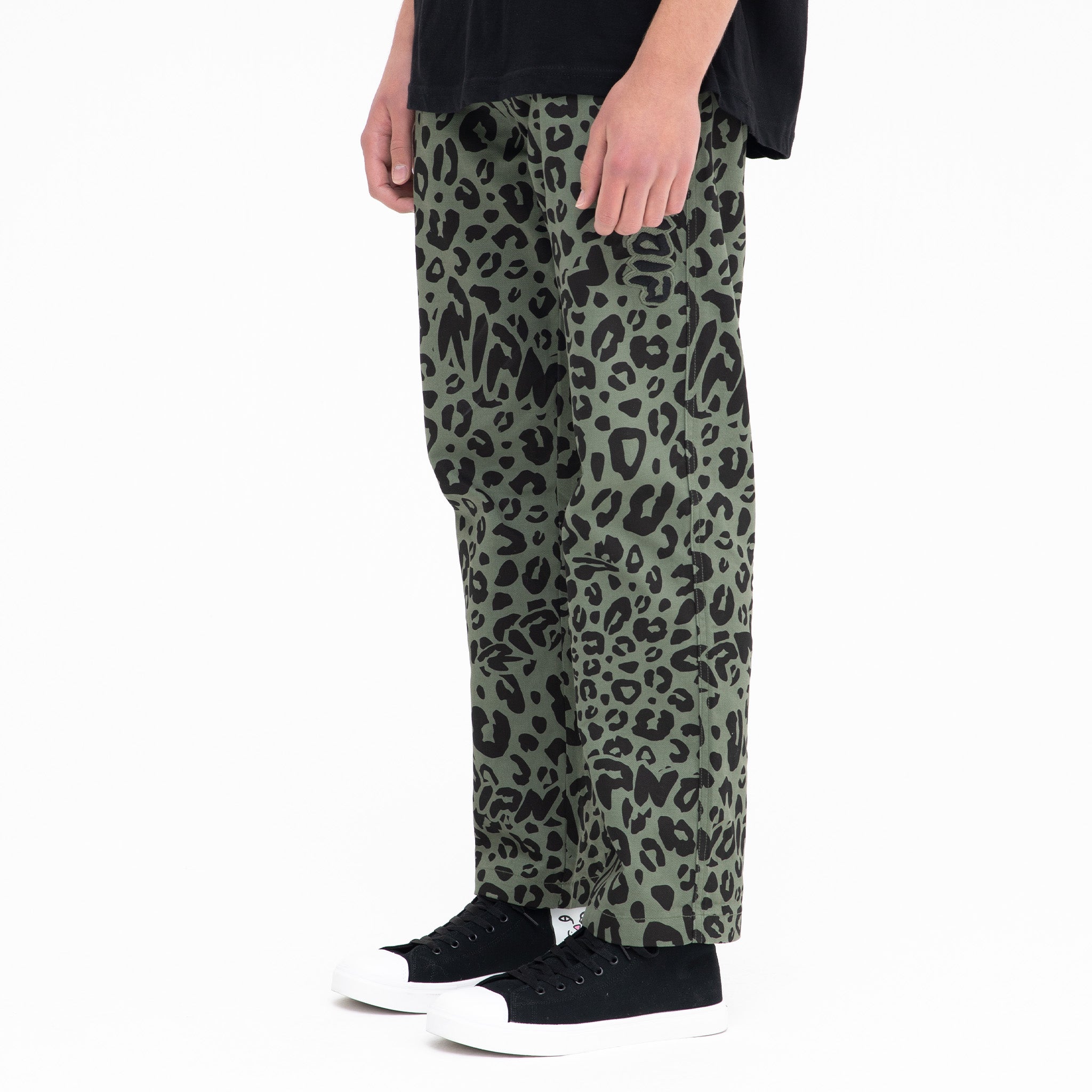 Spotted Cotton Twill Pants (Olive)