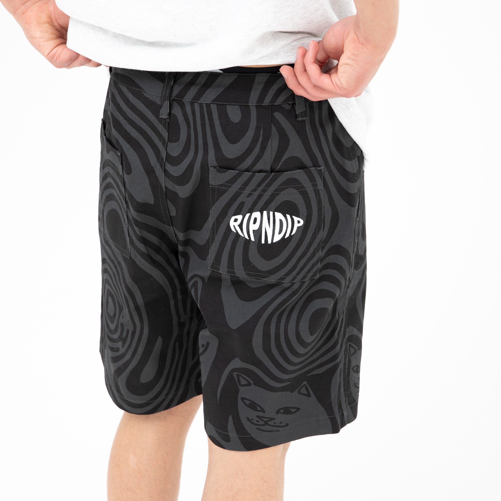 RIPNDIP Hypnotic Cotton Twill Shorts (Black)