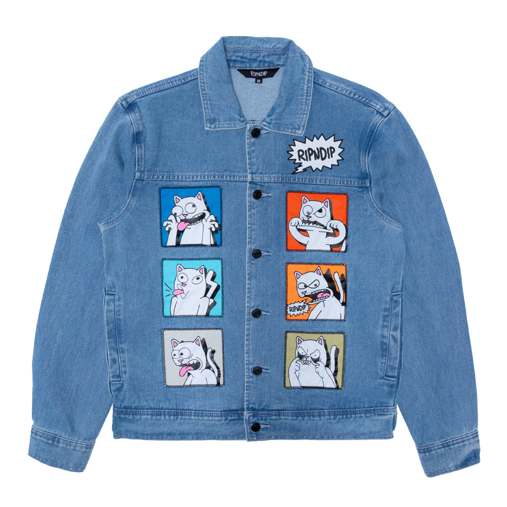 Frustration Denim Jacket Medium Wash RIPNDIP