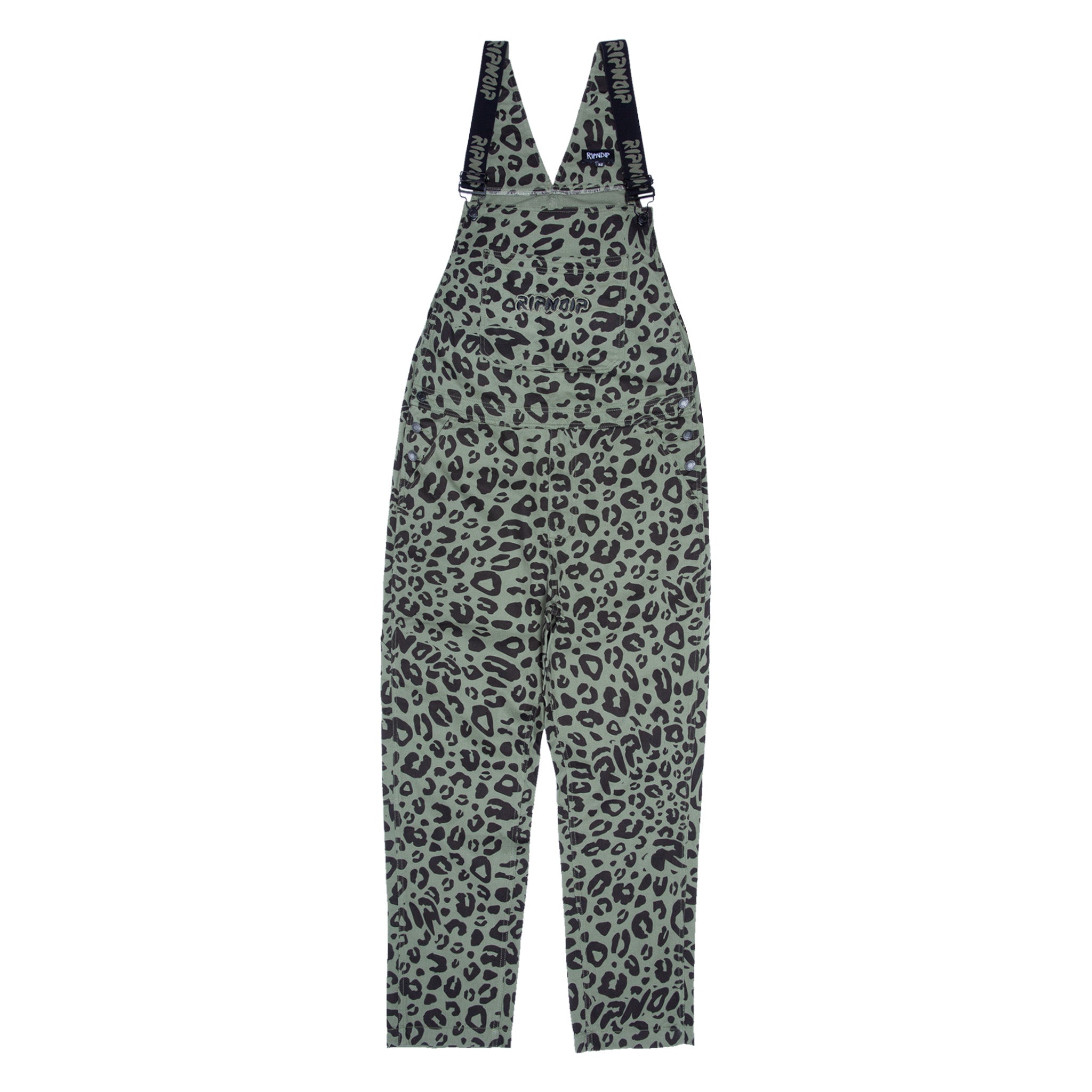 Spotted Cotton Twill Overalls (Olive)