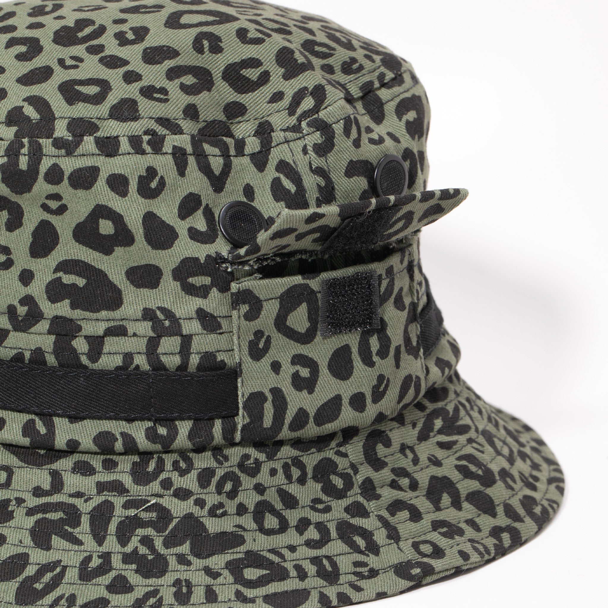 Spotted Cotton Twill Bucket Hat (Olive)