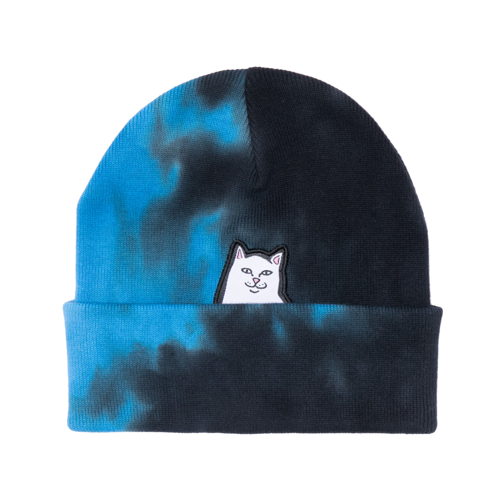 NOREMID Tie Dye Beanie （BLACK） Lord Nermal Tie Dye Beanie (Black/Blue) – RIPNDIP