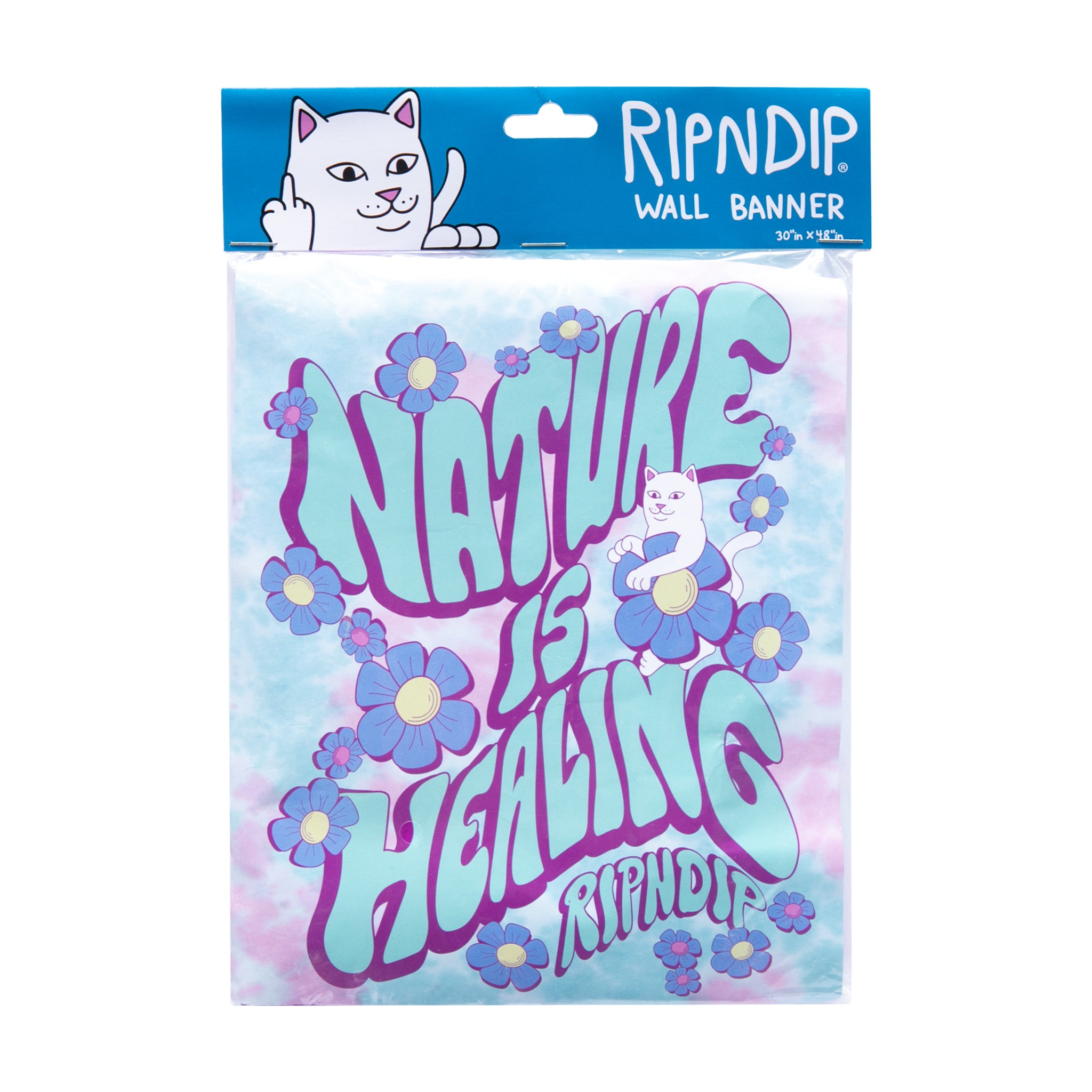 RipNDip Nature Is Healing Wall Banner (Aqua/Pink)