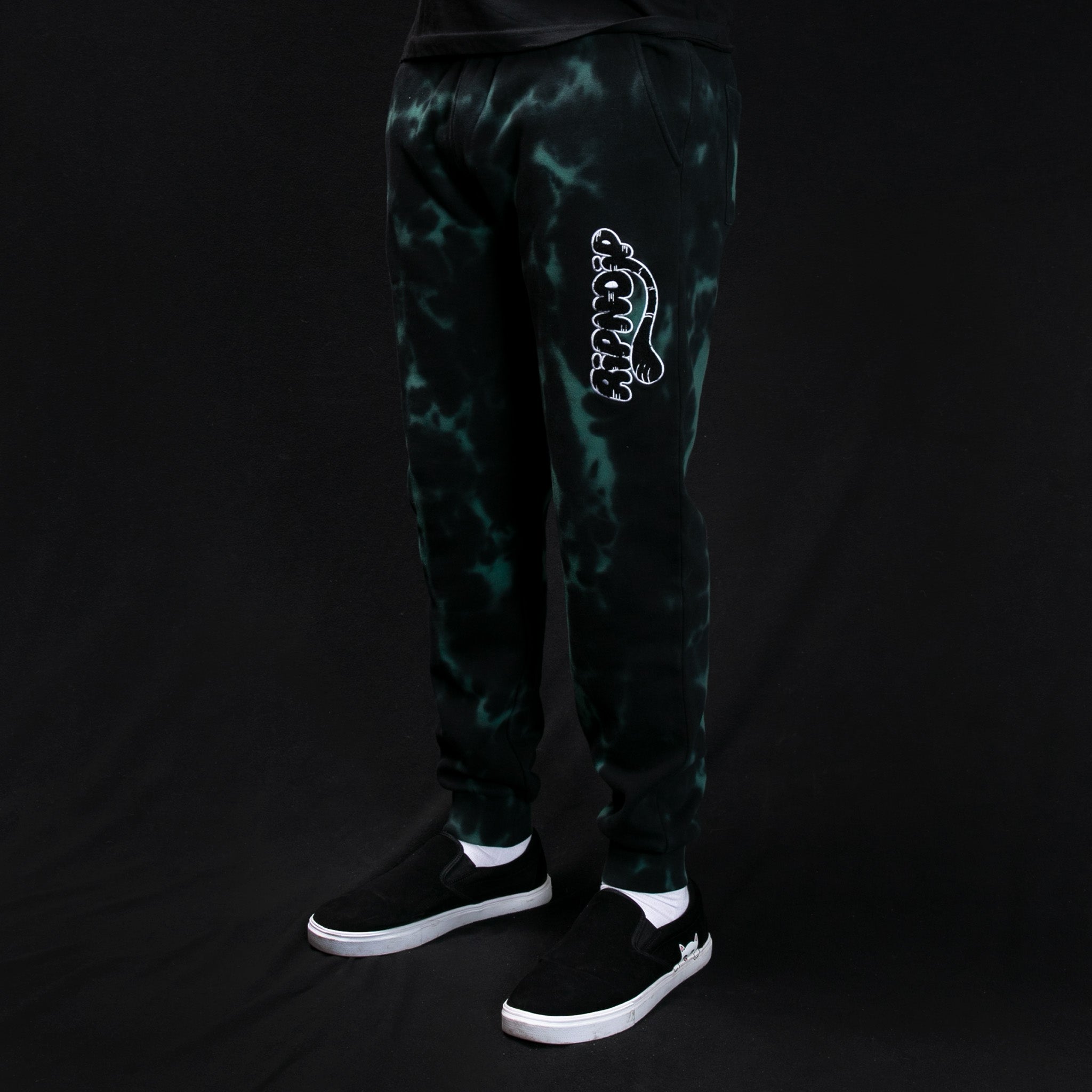 RIPNDIP Ripntail Sweatpants (Green/Black Tie Dye)