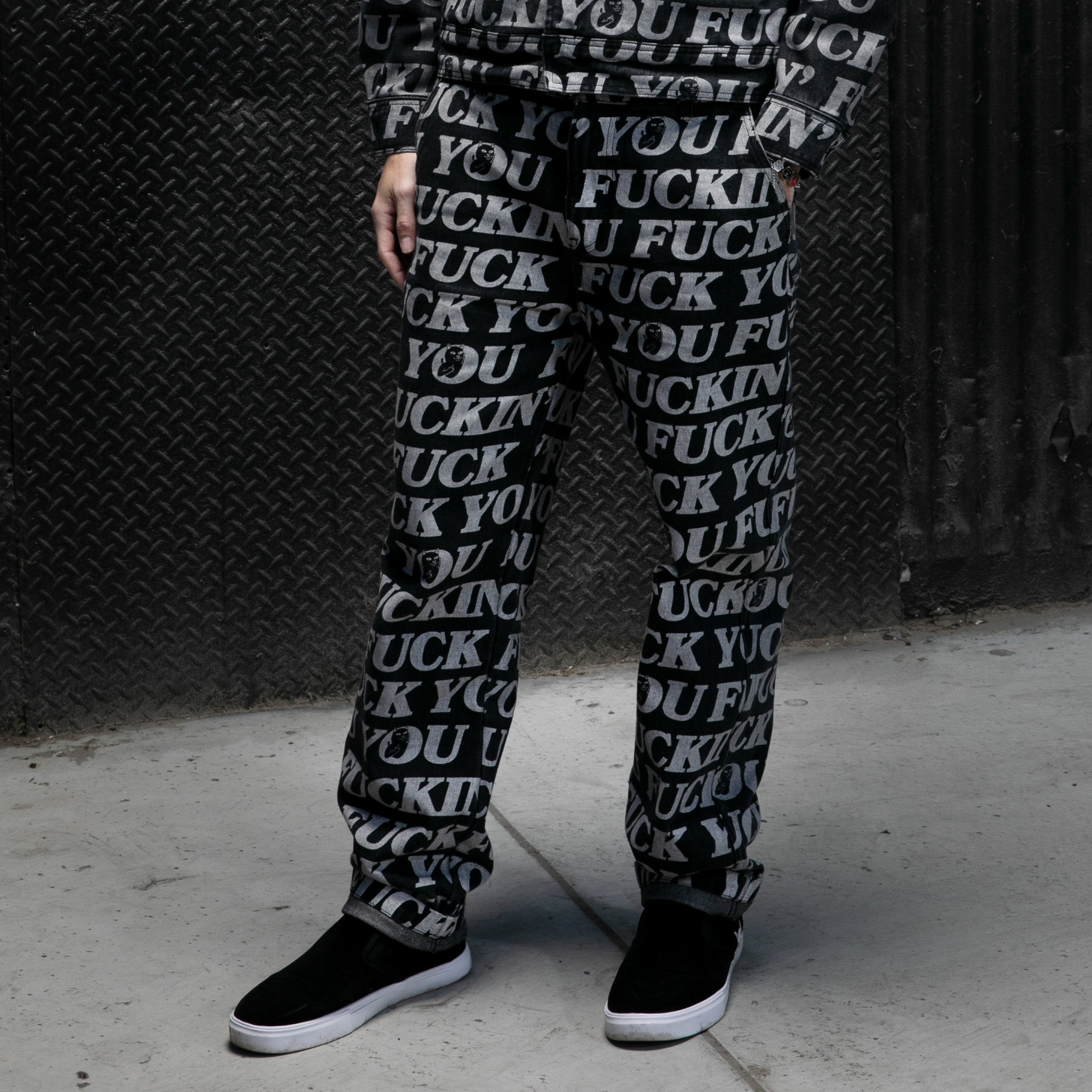 RIPNDIP Fuckin Fuck Denim Pants (Black) (Black)