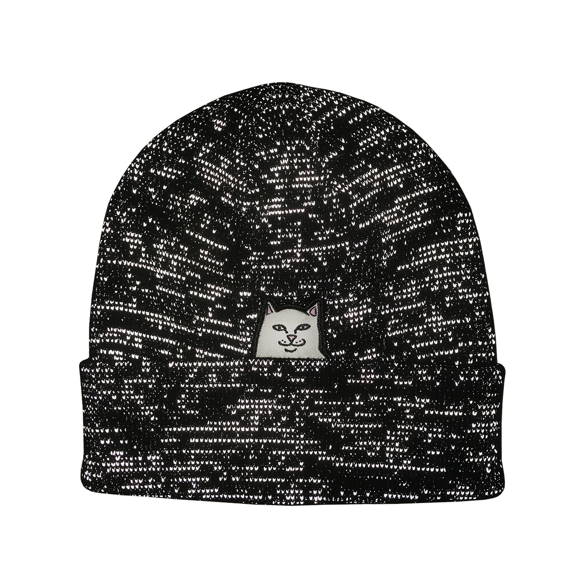 Lord Nermal Ribbed Beanie (Black Reflective Yarn)