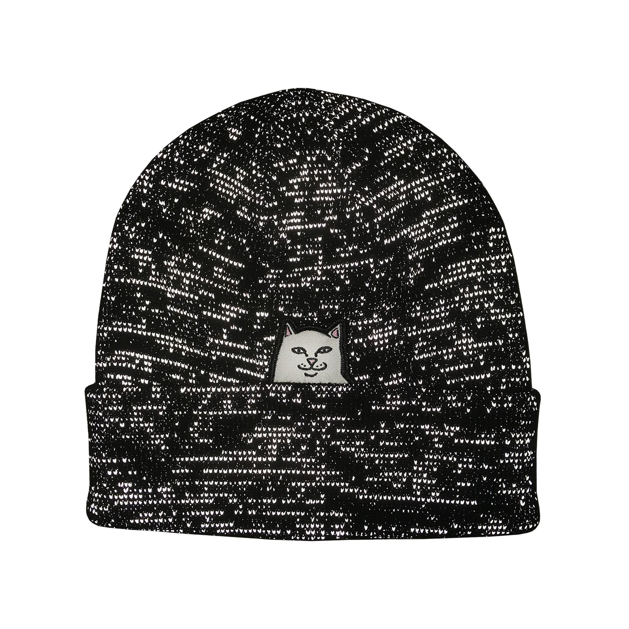 RipNDip Lord Nermal Ribbed Beanie (Black Reflective Yarn)