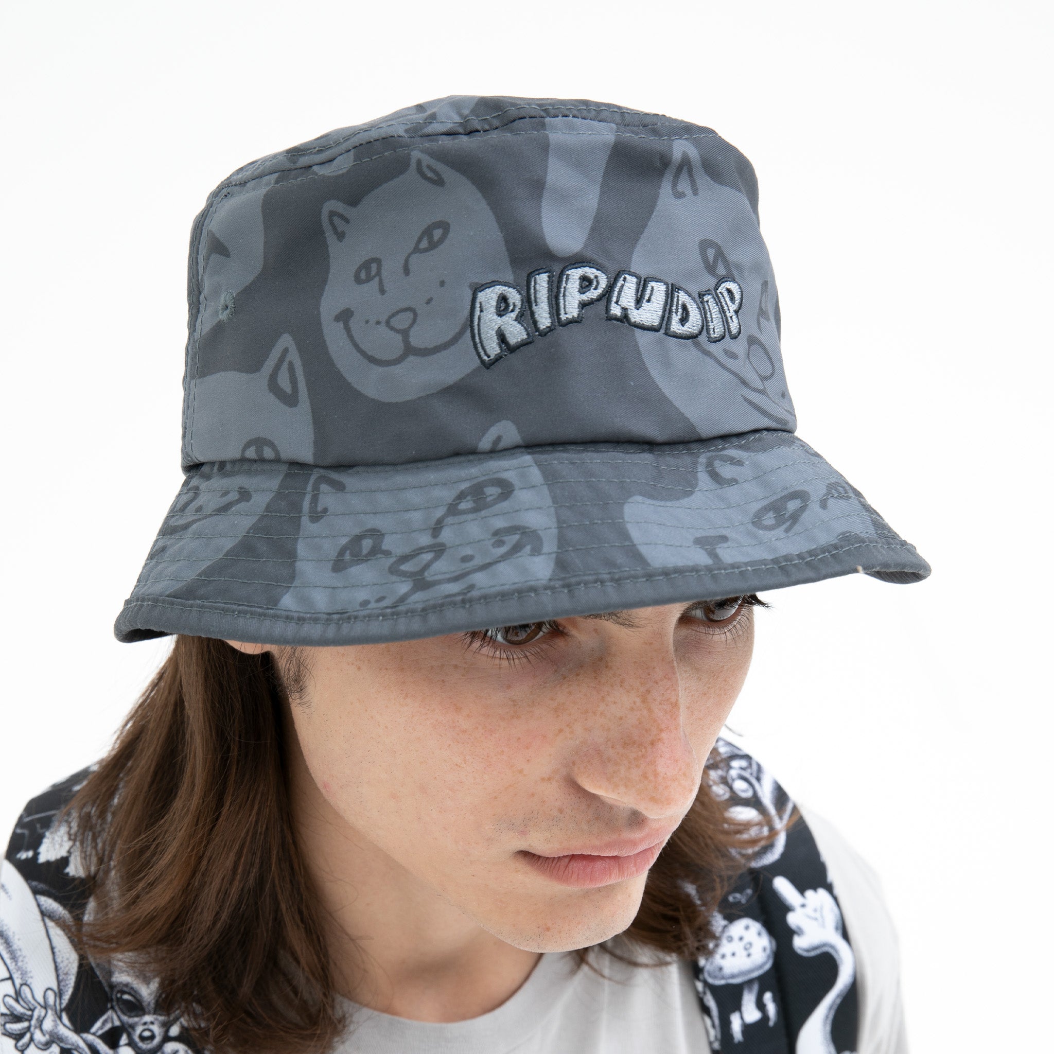 Many Faces Bucket Hat (Charcoal)