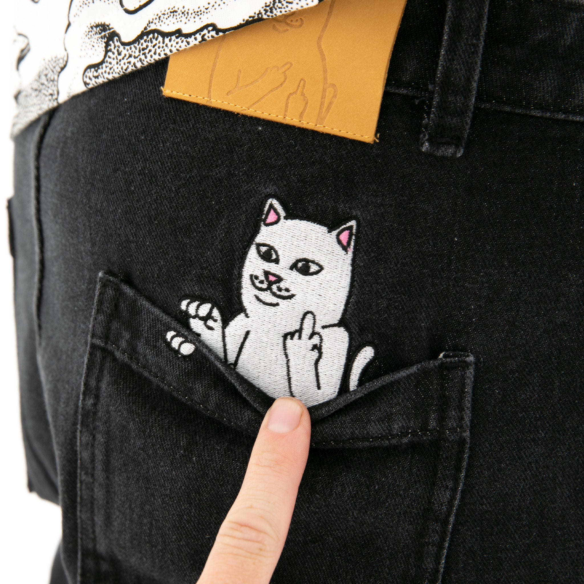 RIPNDIP La Brea Denim Shorts (Black Medium Wash)