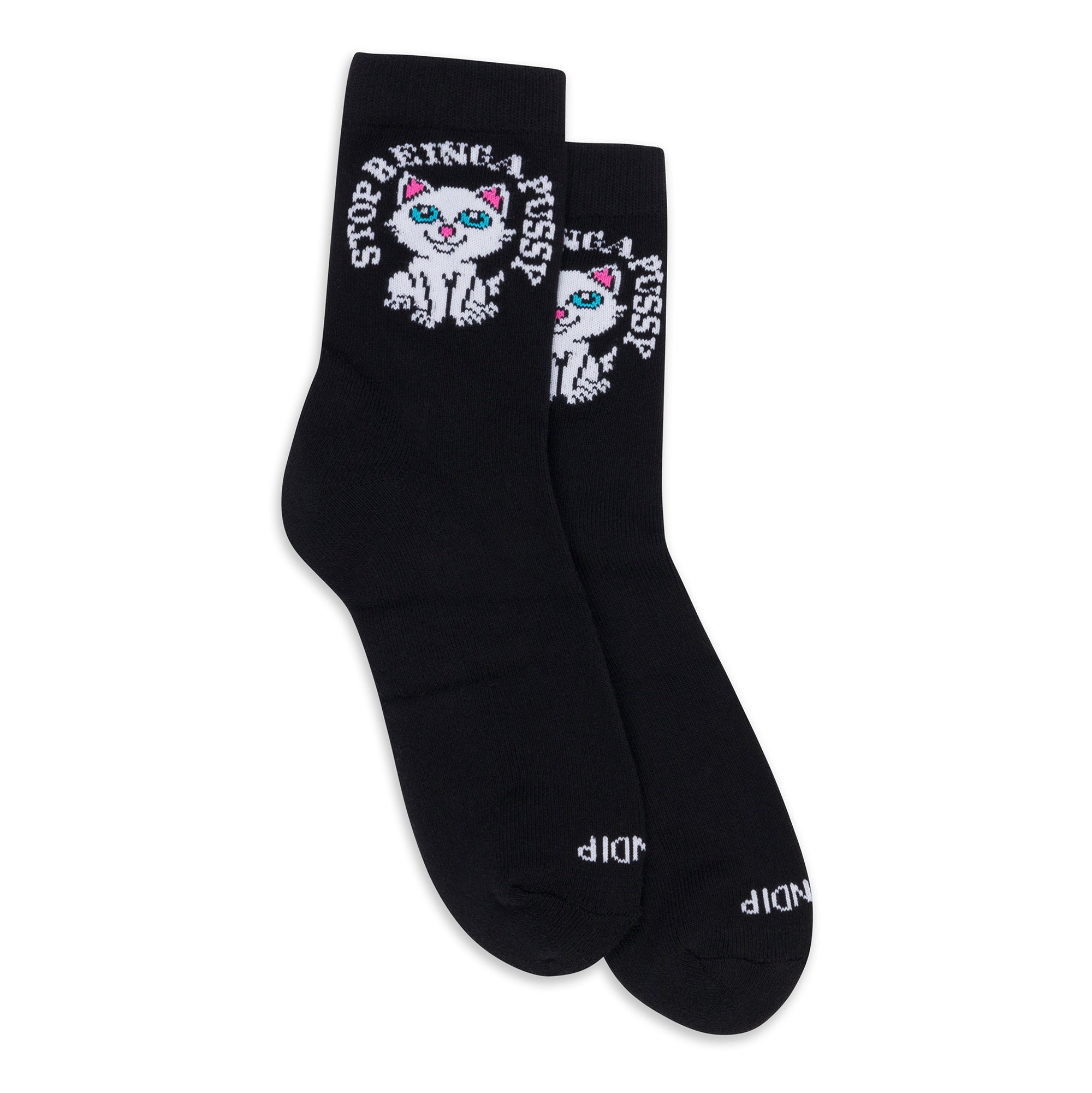 Stop Being A Pussy Mid Socks (Black)