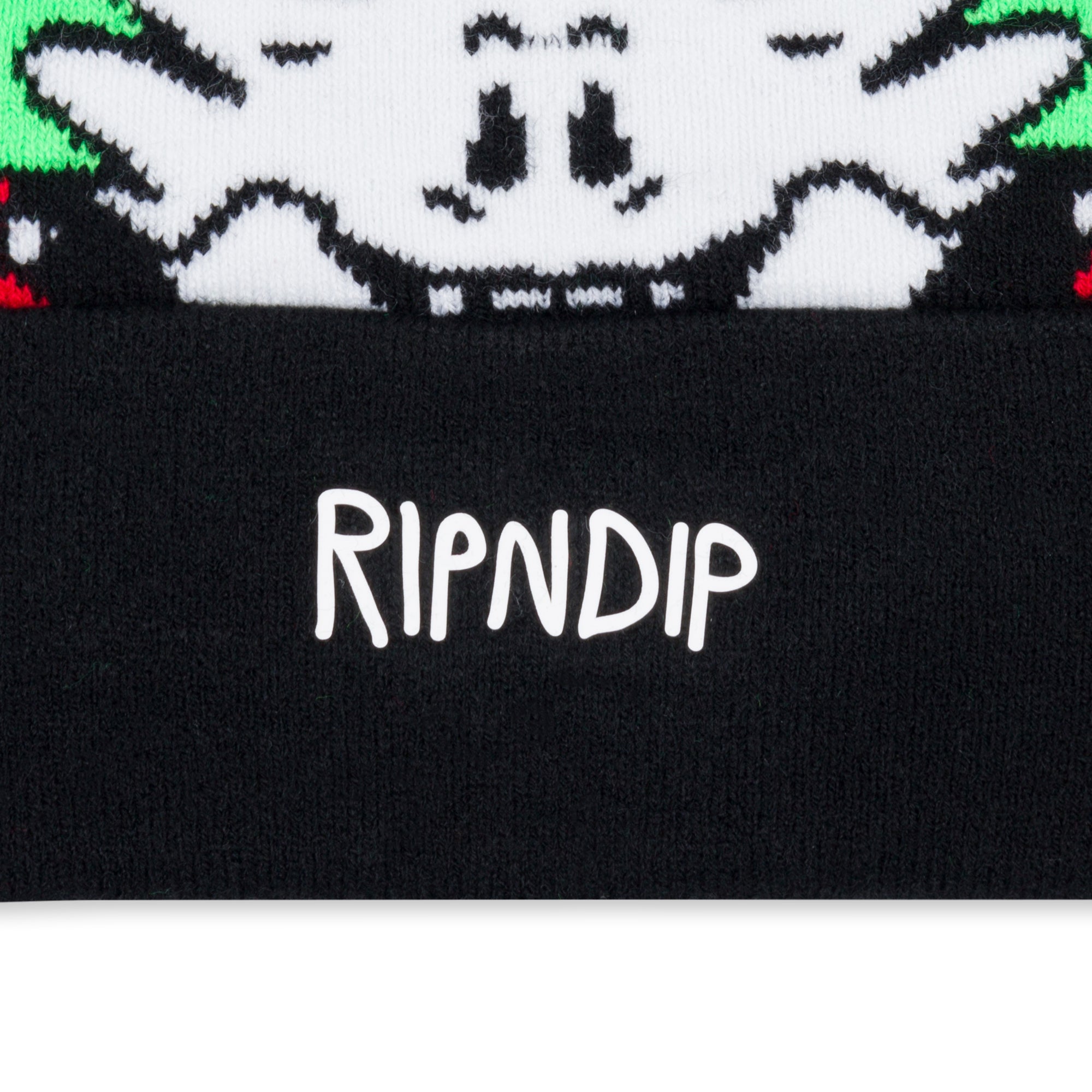 RipNDip Skull Face Knit Beanie (Black)