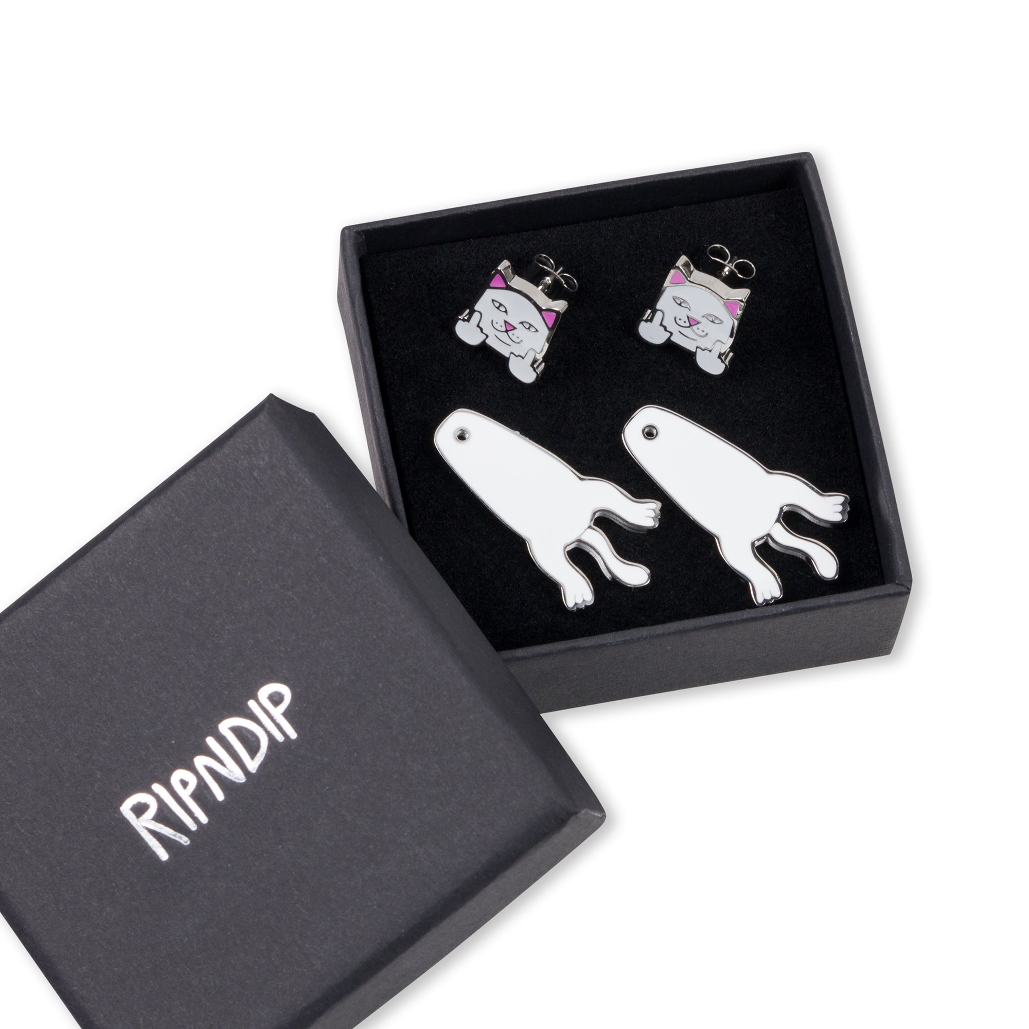 RIPNDIP Naughty Nerm Earring Set (White)