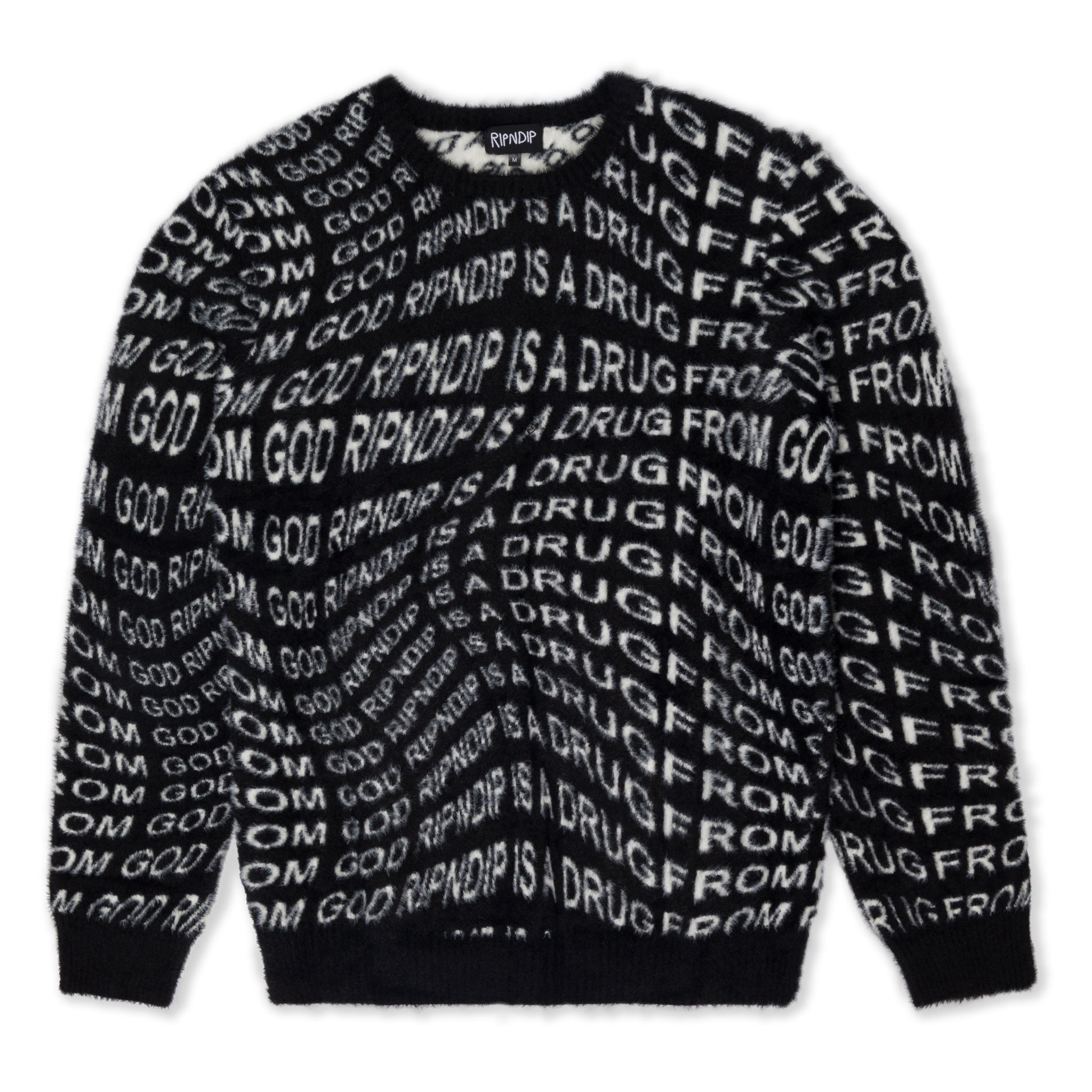 RIPNDIP Drug From God Knit Mohair Sweater (Black)