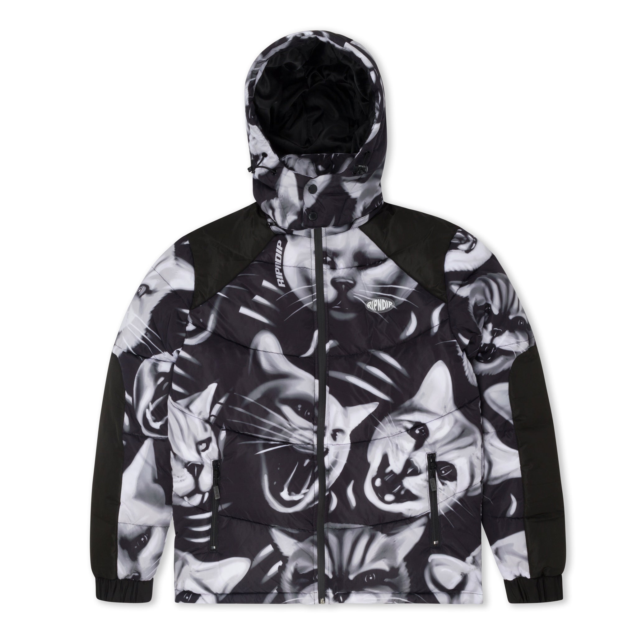 RIPNDIP Neon Cat Puffer Jacket (Black)