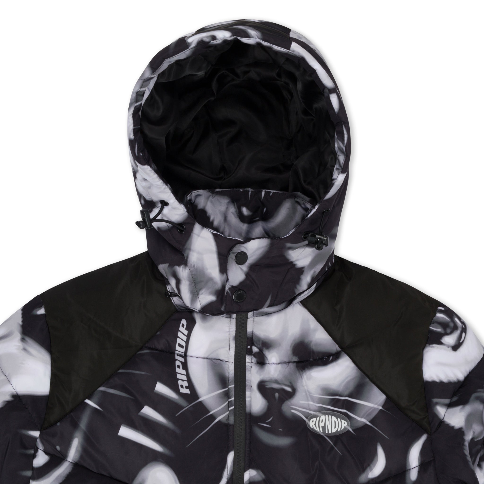 RIPNDIP Neon Cat Puffer Jacket (Black)