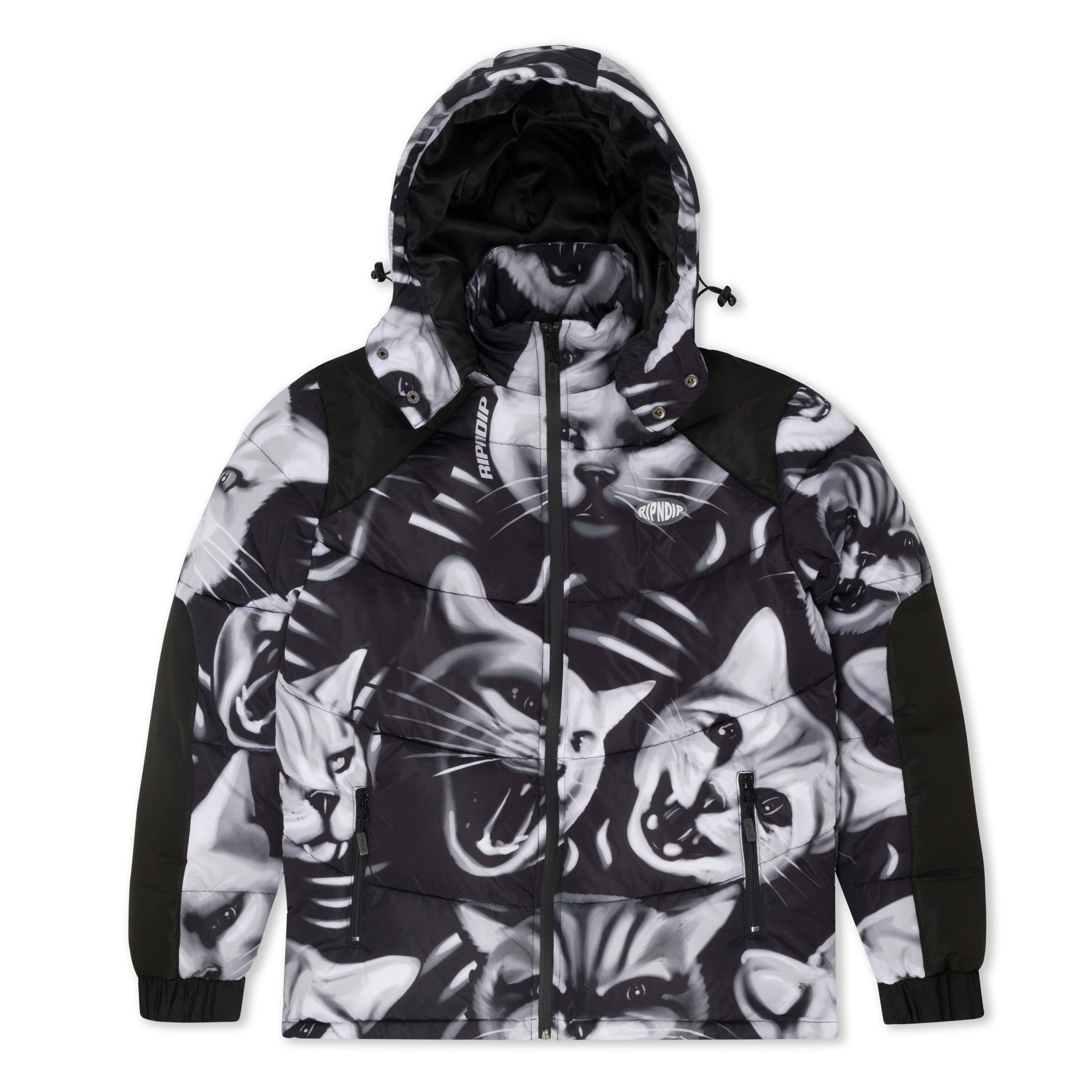 RIPNDIP Neon Cat Puffer Jacket (Black)
