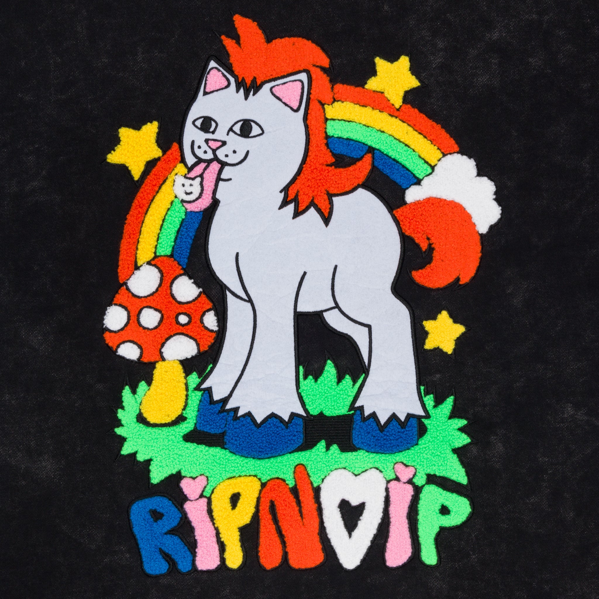 RIPNDIP Taste The Rainbow Hoodie (Black Mineral Wash)