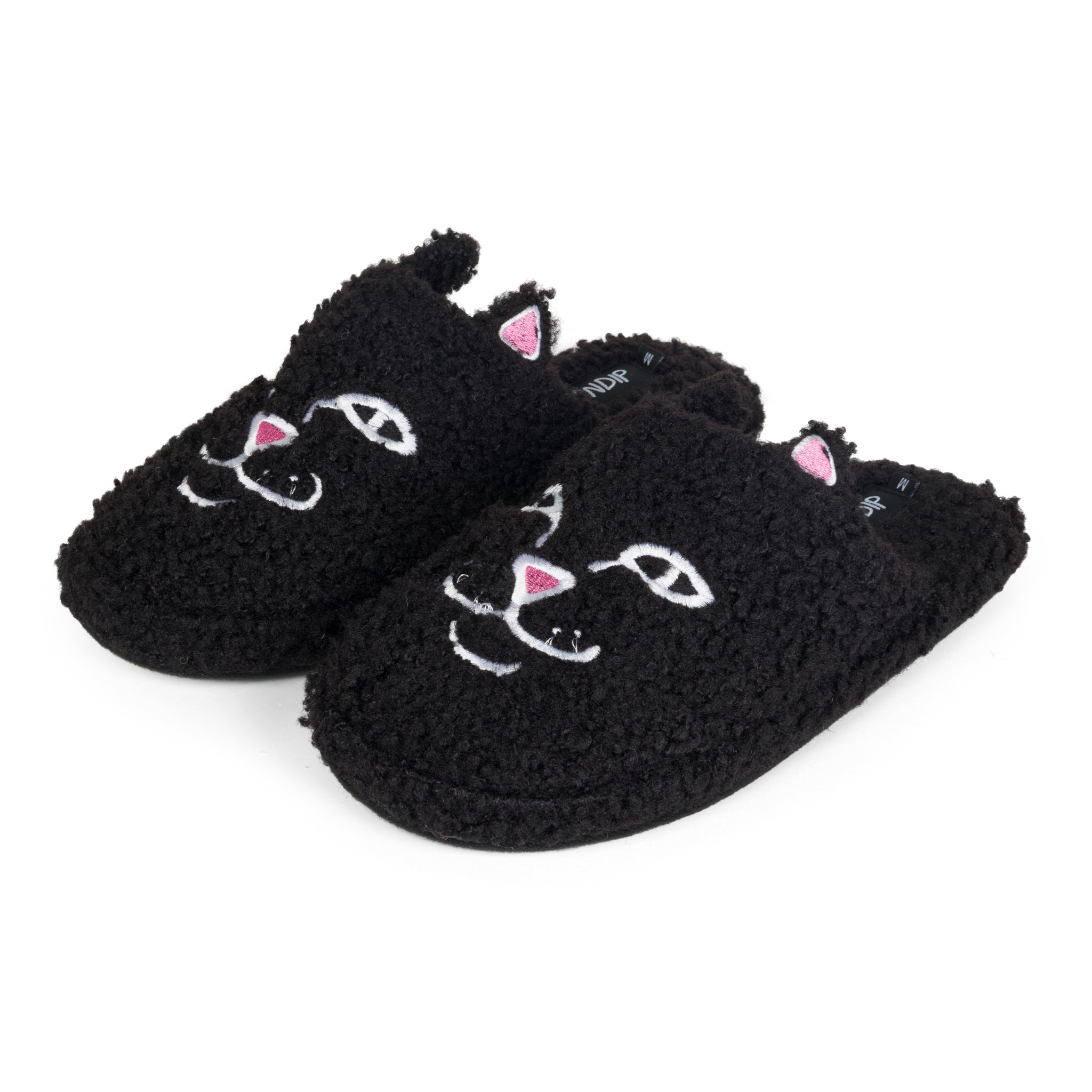 RIPNDIP Jerm Face Fuzzy House Slippers (Black)