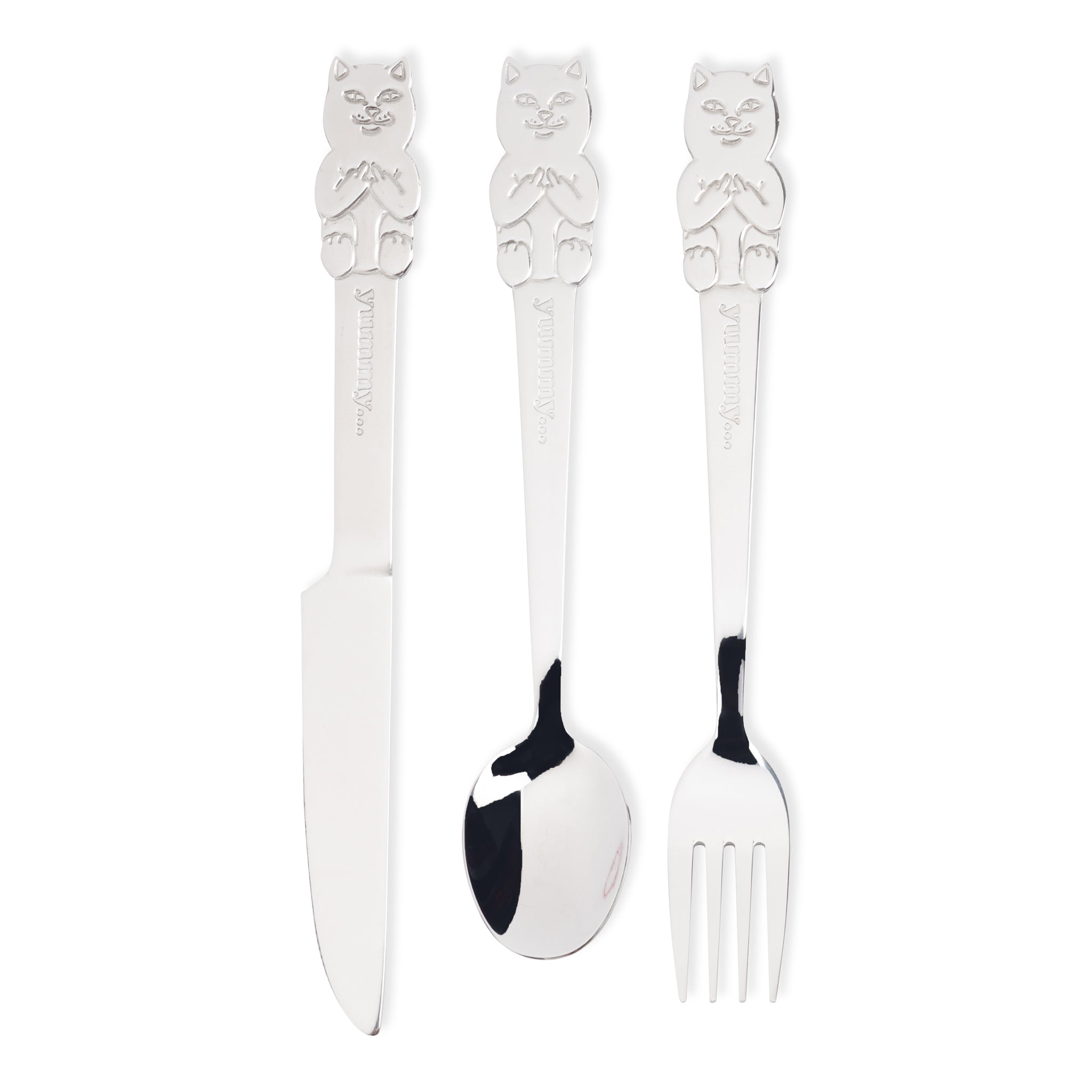 RIPNDIP Lord Nermal 3 PC Cutlery Set (Silver)