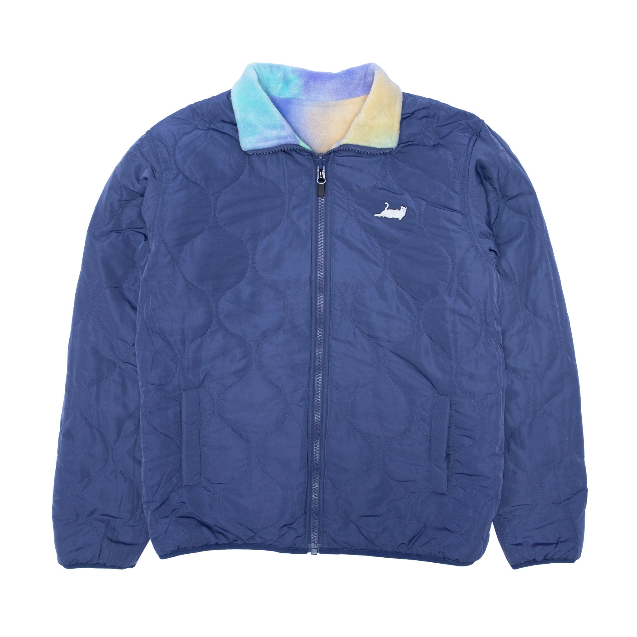 Castanza Reversible Brushed Fleece Quilted Jacket (Purple)