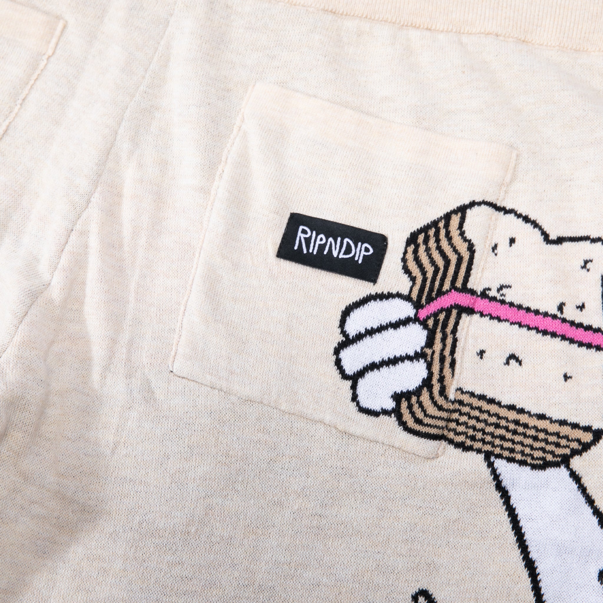 RIPNDIP Lets Get this Bread Knit Shorts (Natural)