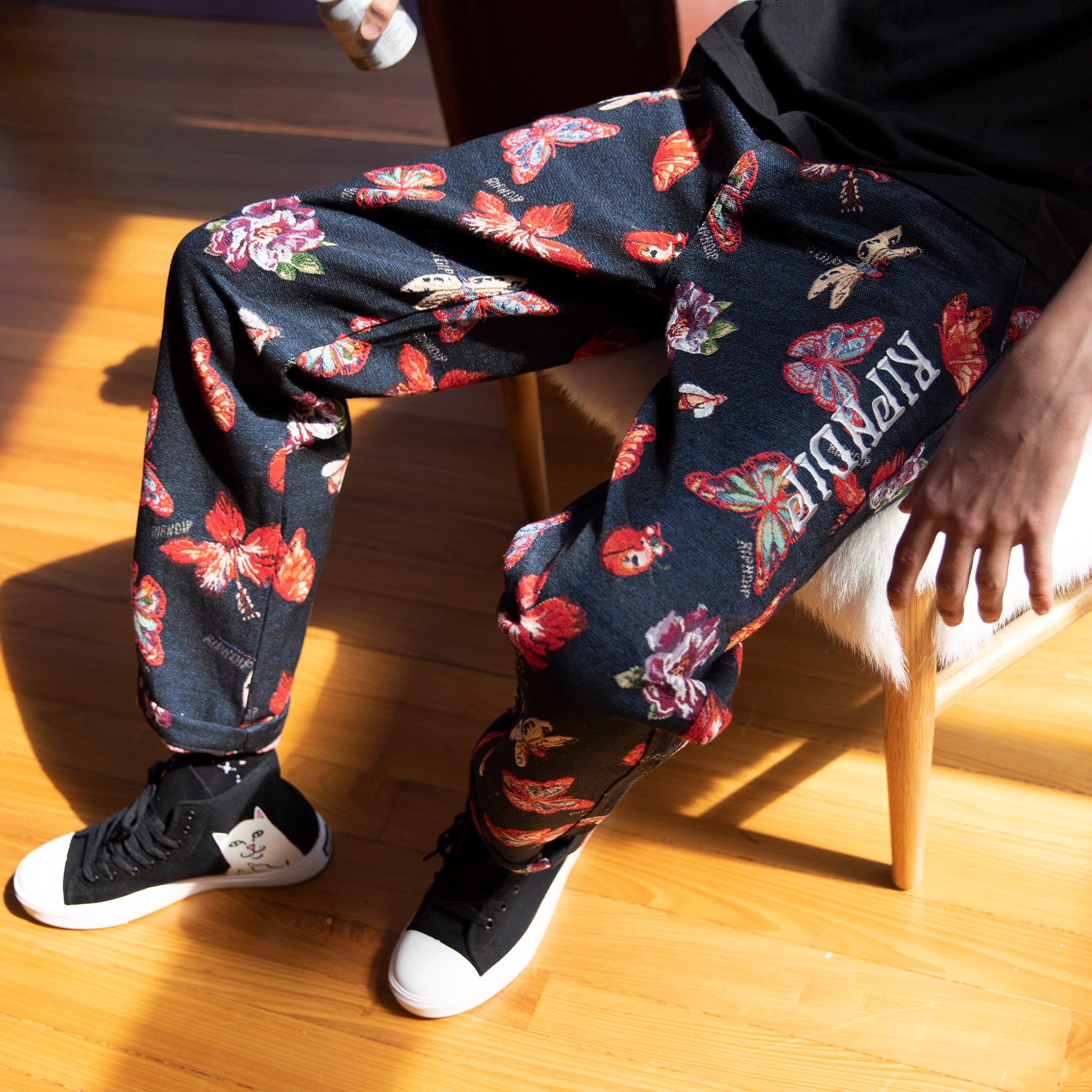 RIPNDIP Monarch Butterfly Pants (Black)