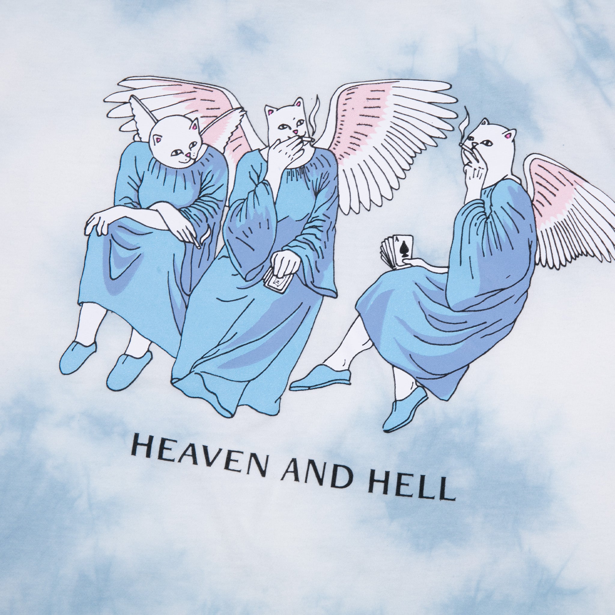 Heaven And Hell Tee (Blue Cloud Wash) – RIPNDIP
