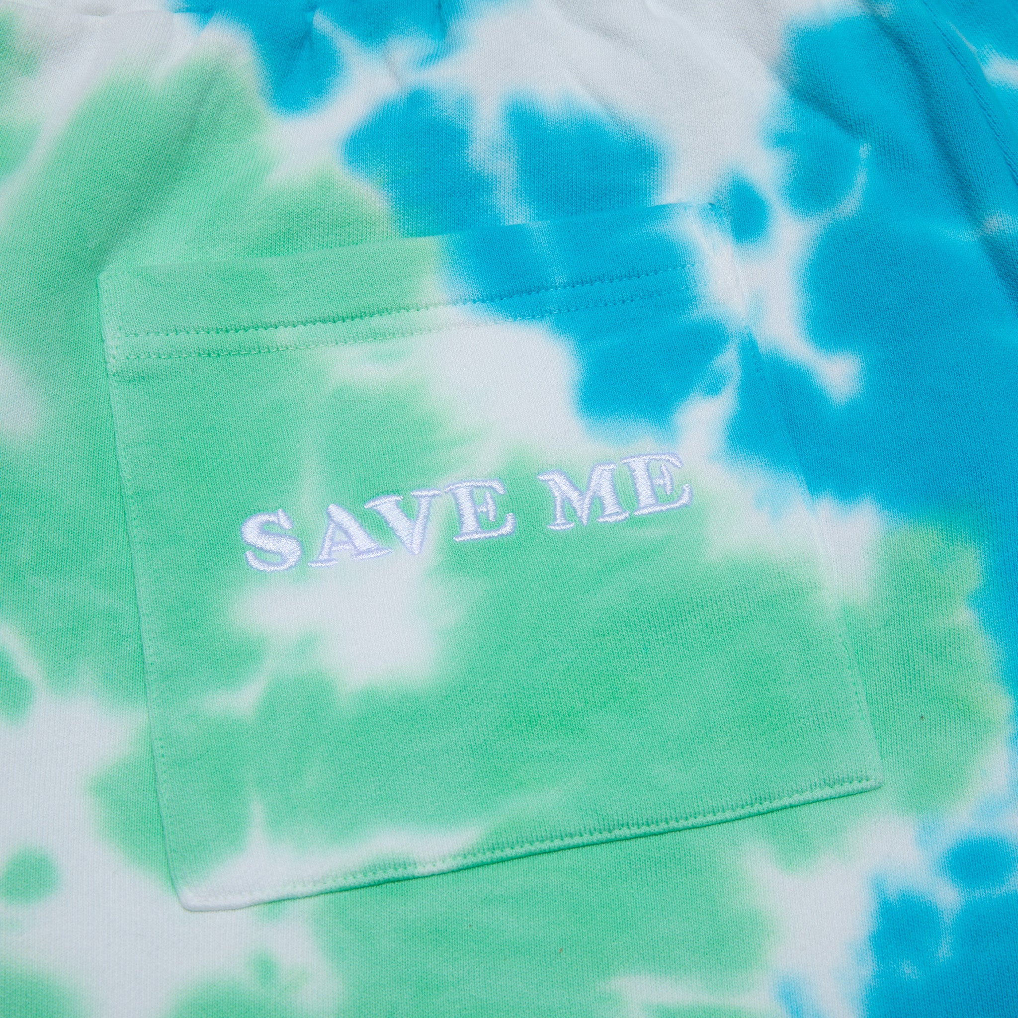 RIPNDIP Save the World Sweatshorts (Aqua/Green Tie Dye)