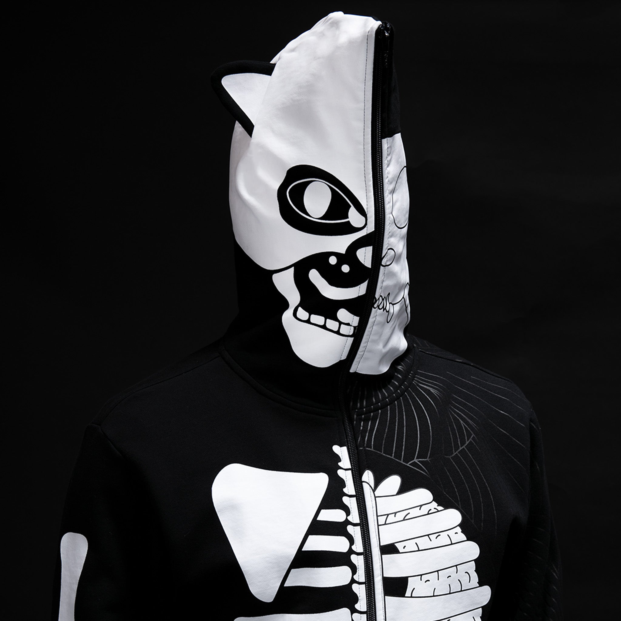 Skelly Anatomy Full Zip Hoodie (Black/White) – RIPNDIP