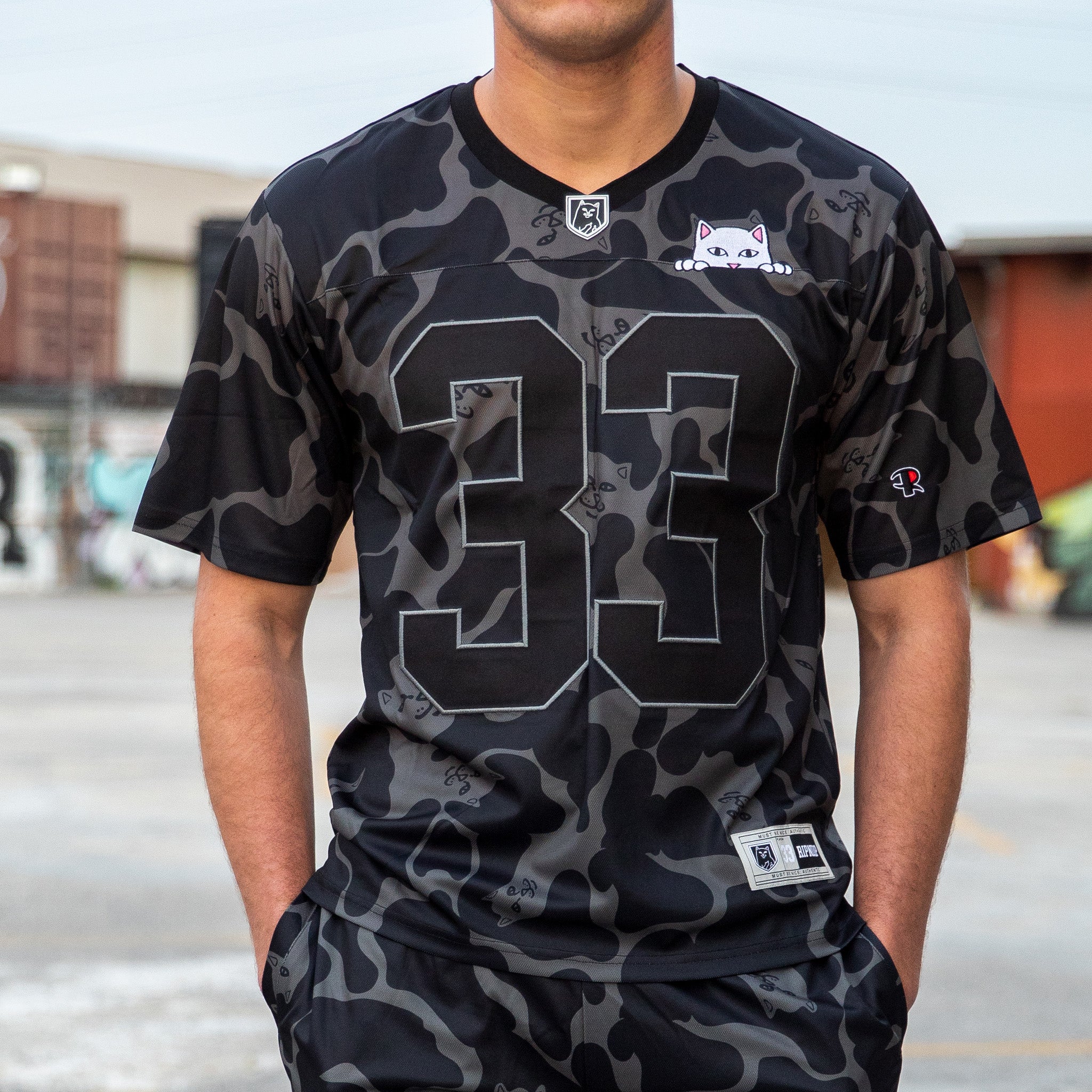 RipNDip Peeking Nermal Football Jersey (Black Camo)