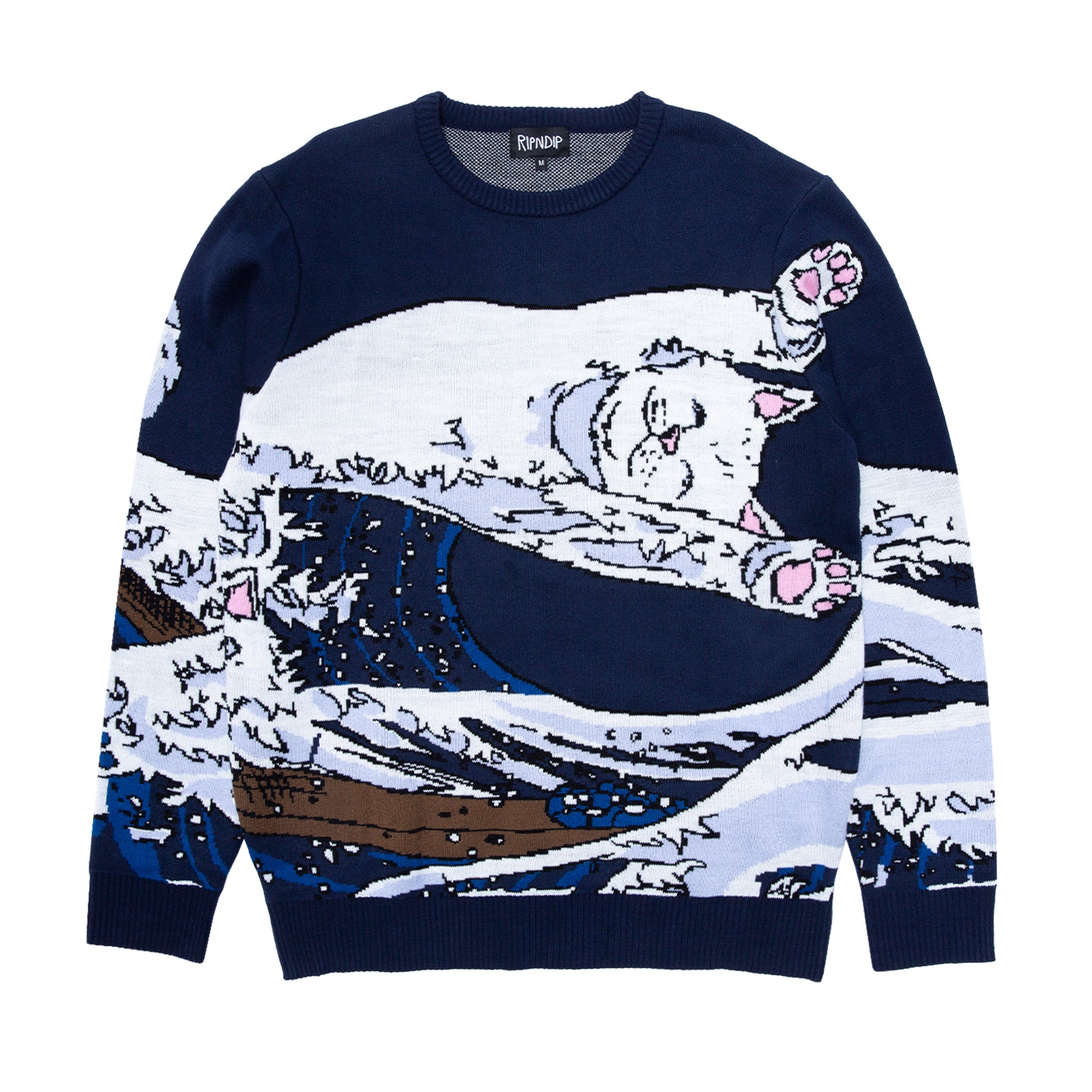 RIPNDIP Great Wave Sweater (Navy)