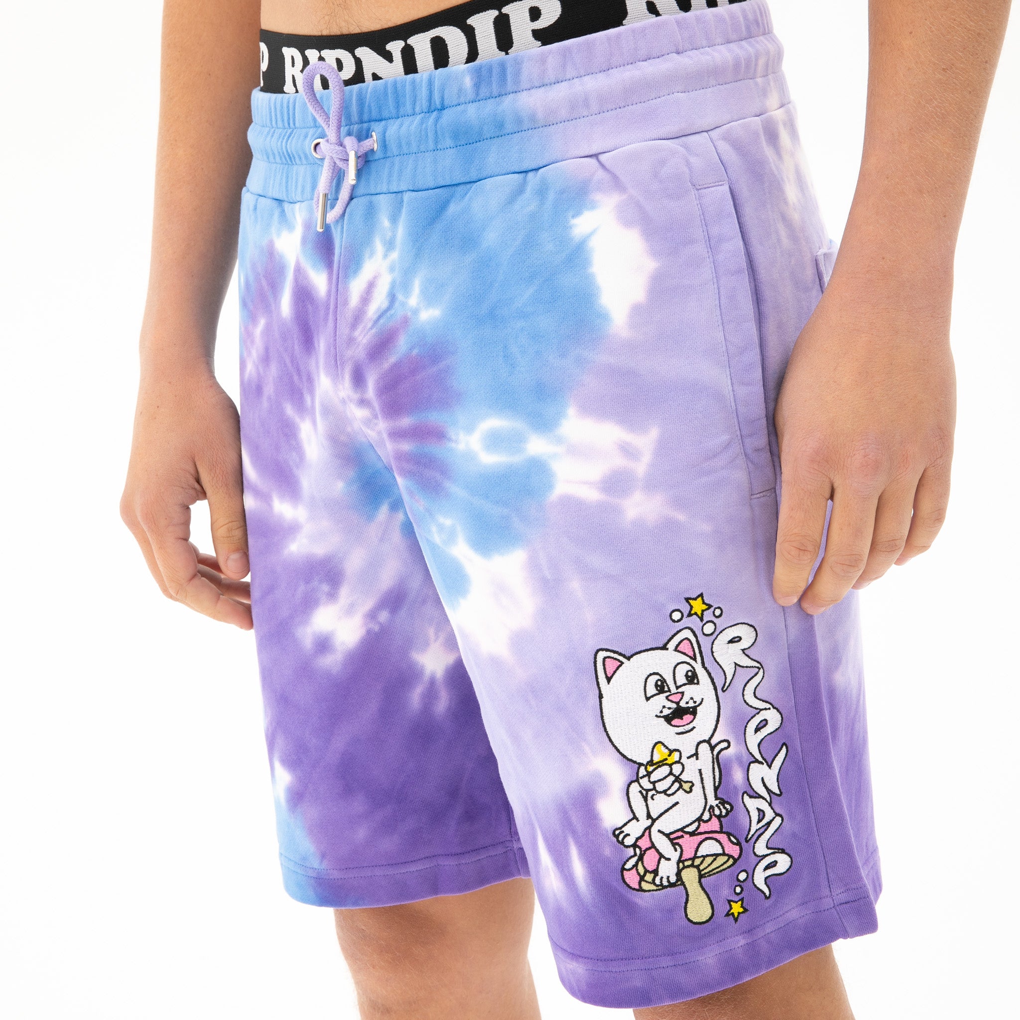 RIPNDIP Friday Jr Sweatshorts (Purple/Lilac Spiral Dye)