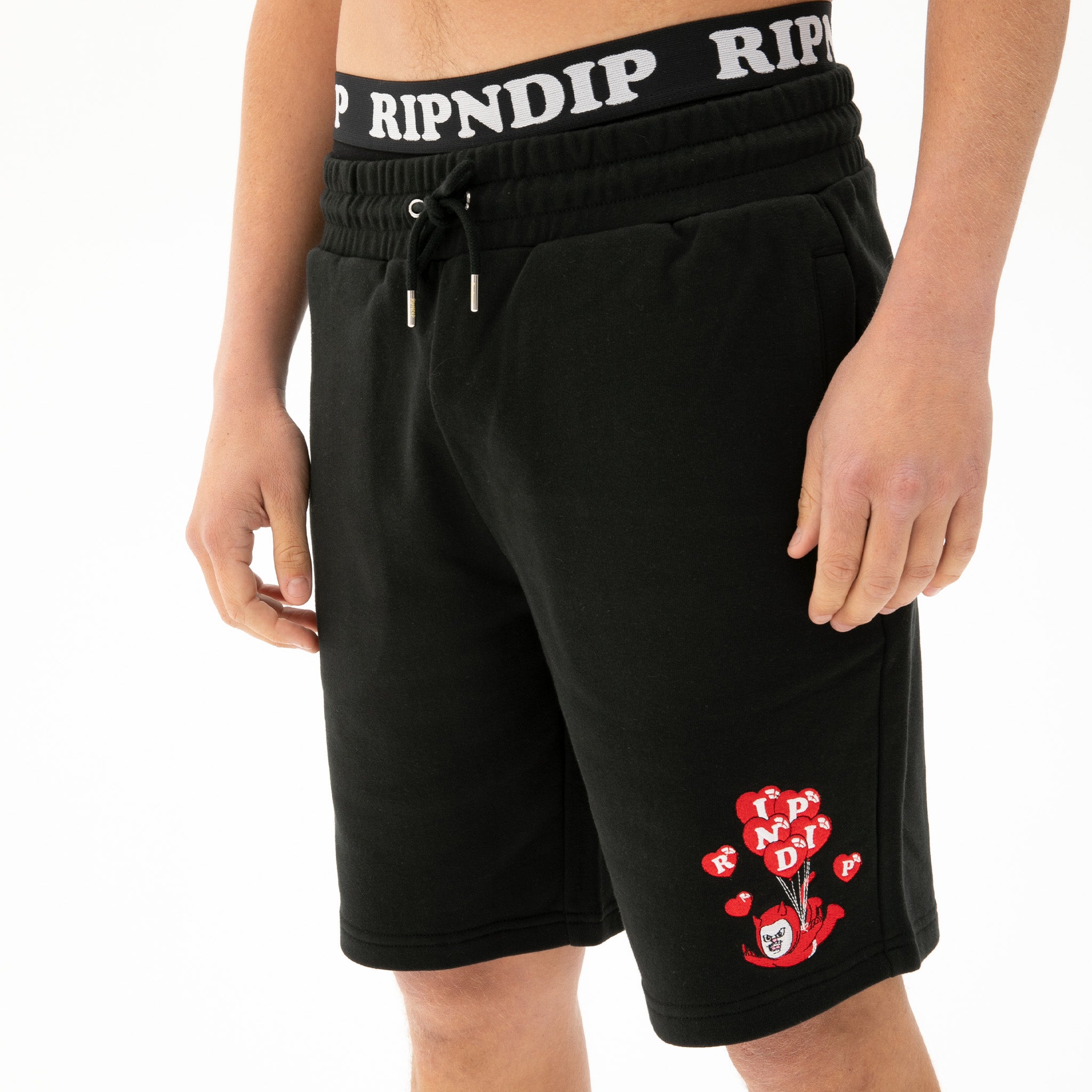 RIPNDIP Cupids Nightmare Sweatshorts (Black)