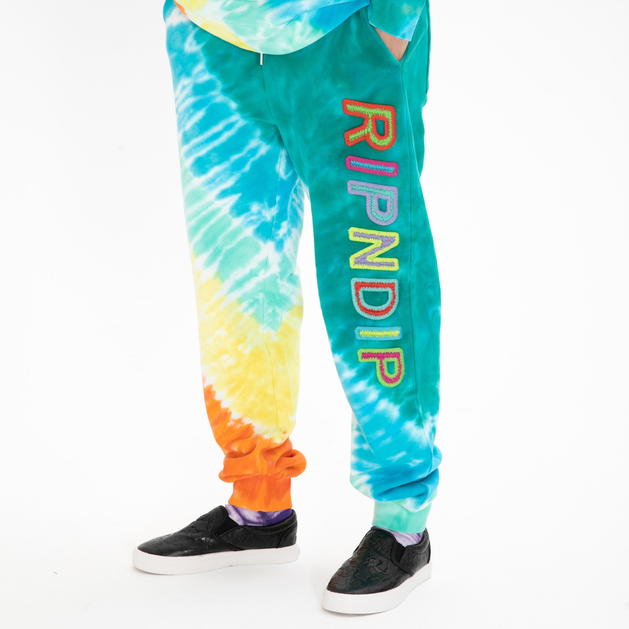 Prisma Sweatpants (Teal Rainbow Dye)