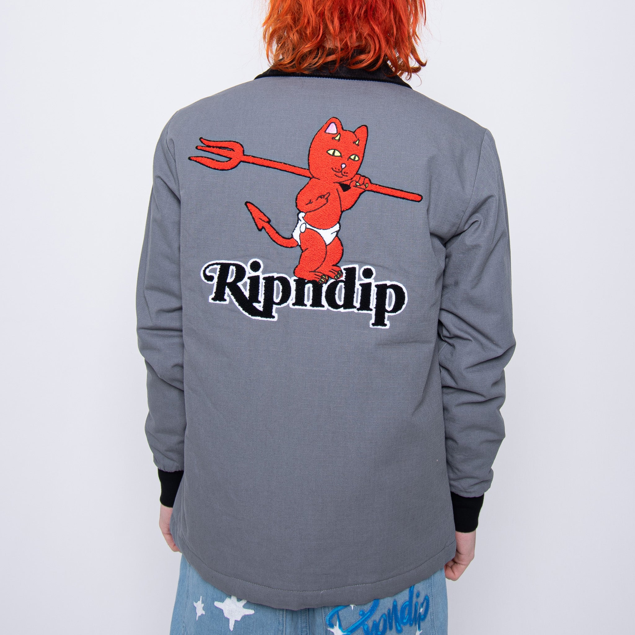 RIPNDIP Devil Baby Button Down Jacket (Charcoal)