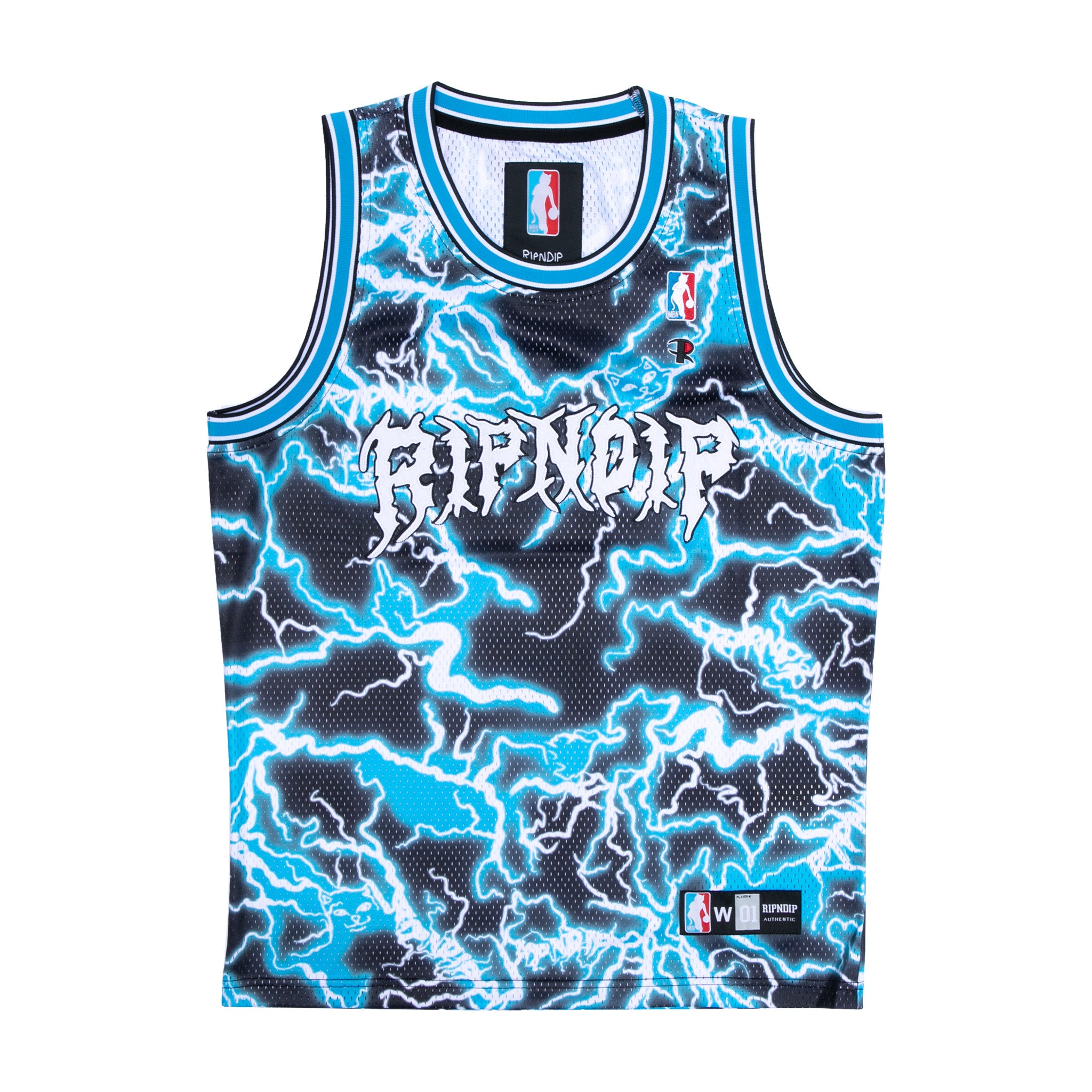 398101 Nikola Basketball Jersey (Black/Blue)