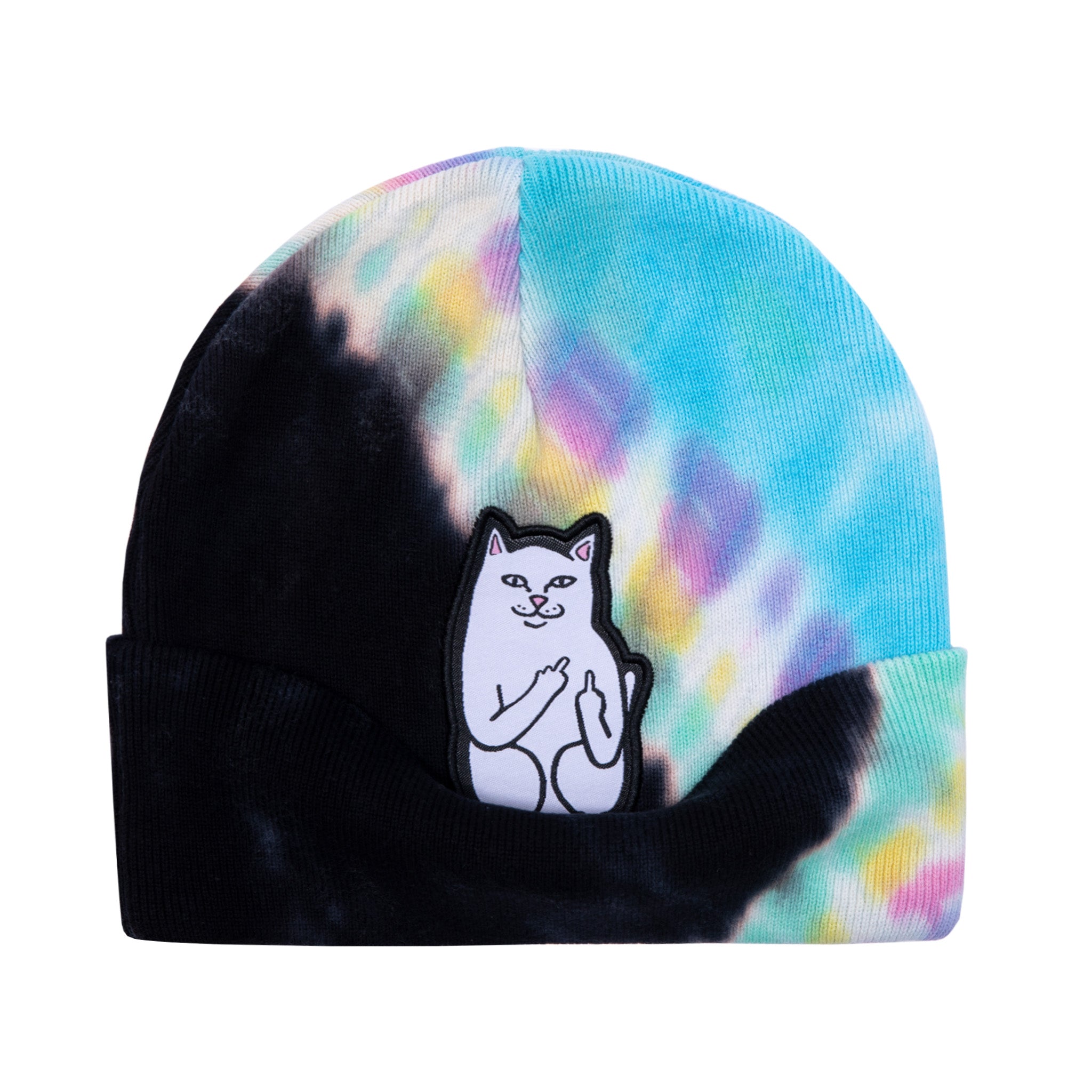 Lord Nermal Beanie (Black / Rainbow Tie Dye)