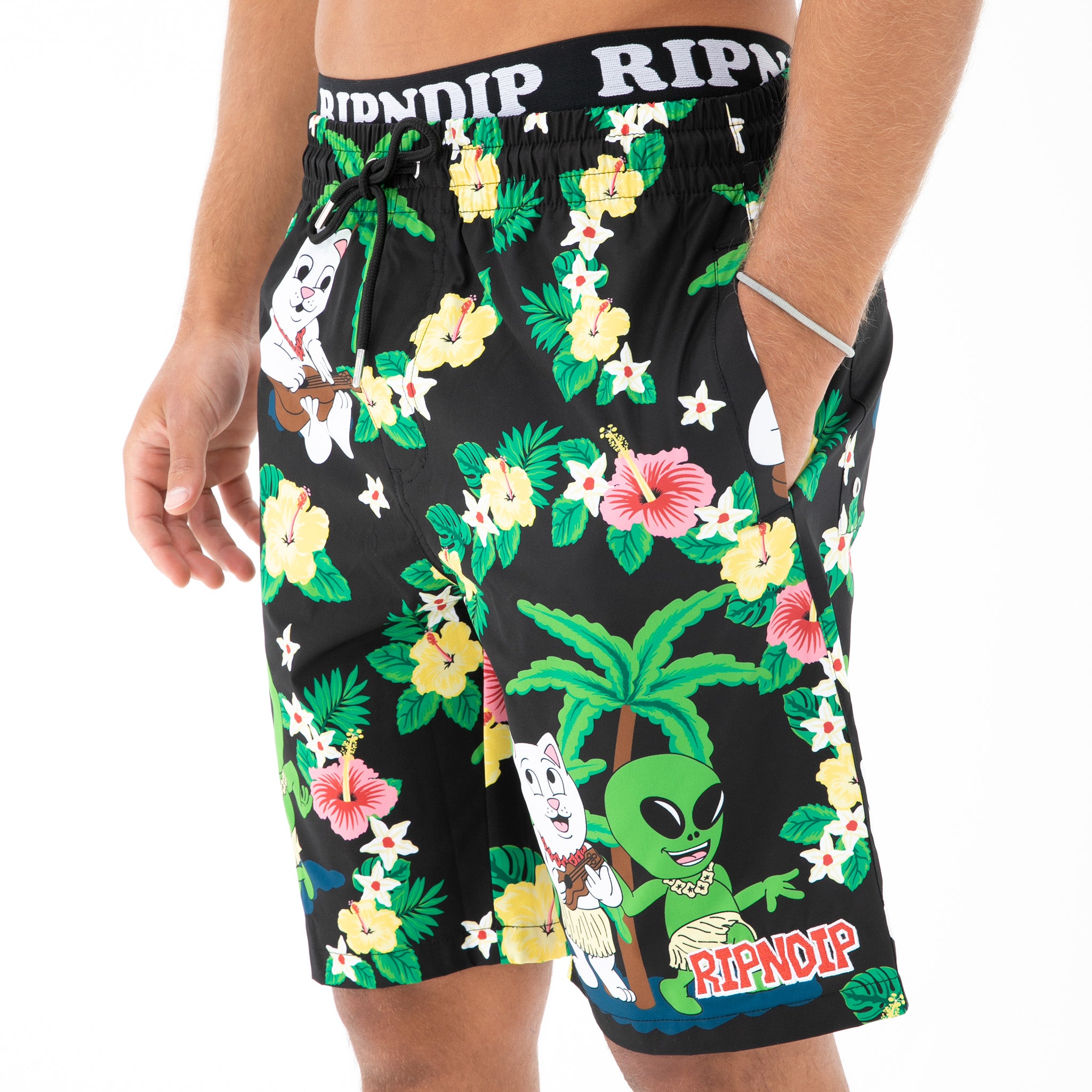 RIPNDIP Aloha Nerm Swim Shorts (Black)