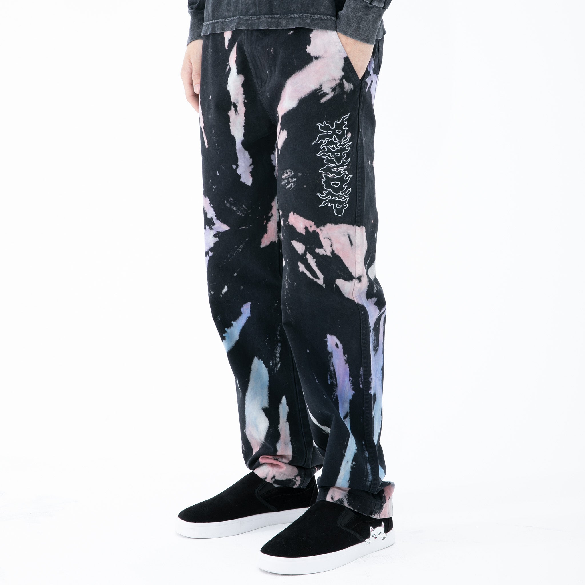 RIPNDIP Blaze Pants (Black/Peach/Purple Tie Dye)