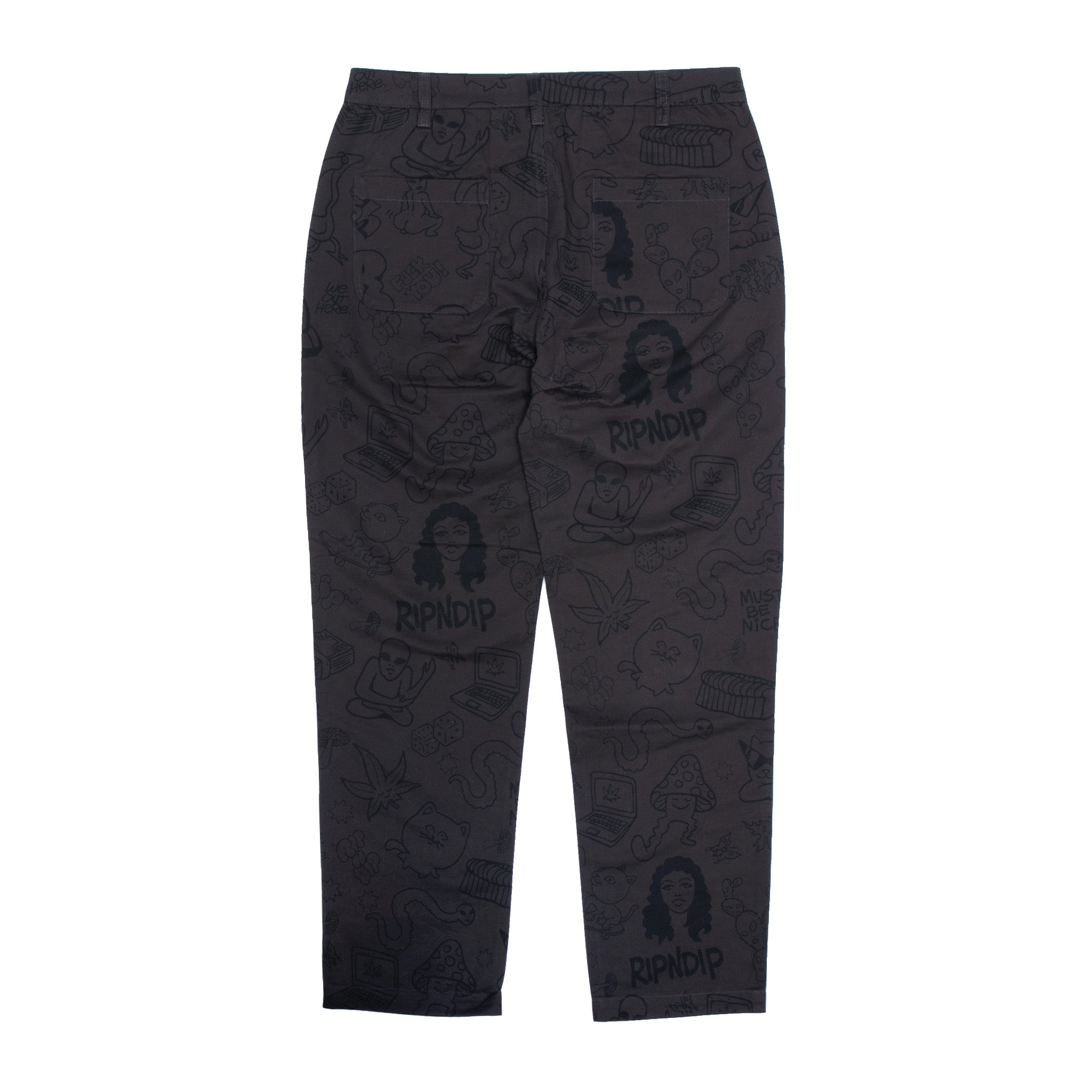 RIPNDIP Nerm Doodle Cotton Twill Pants (Chocolate)