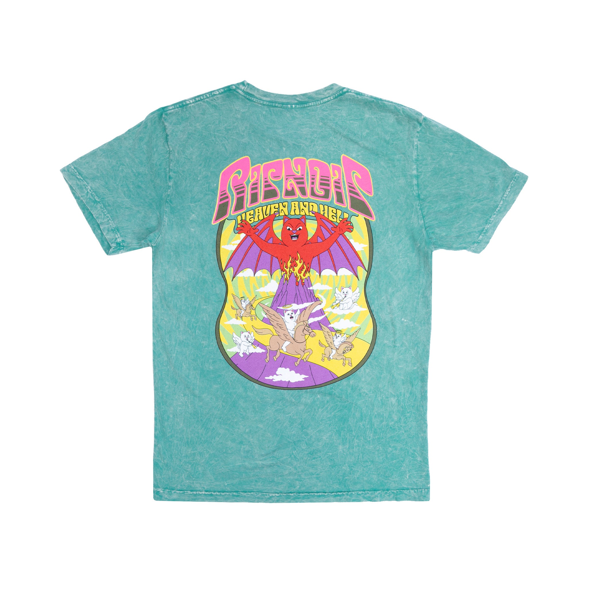 RipNDip Heaven And Heck Battle Tee (Teal Mineral Wash)