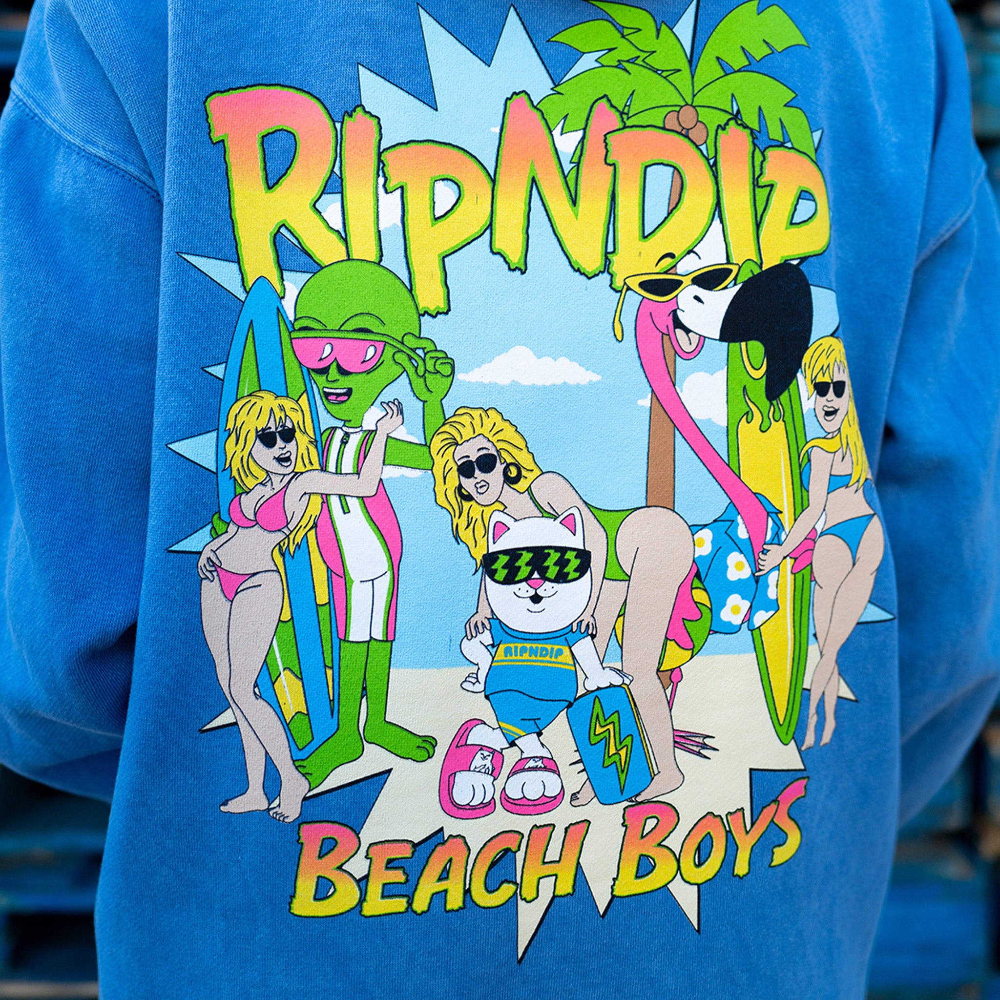 RipNDip Beach Boys Hoodie (Periwinkle Mineral Wash)
