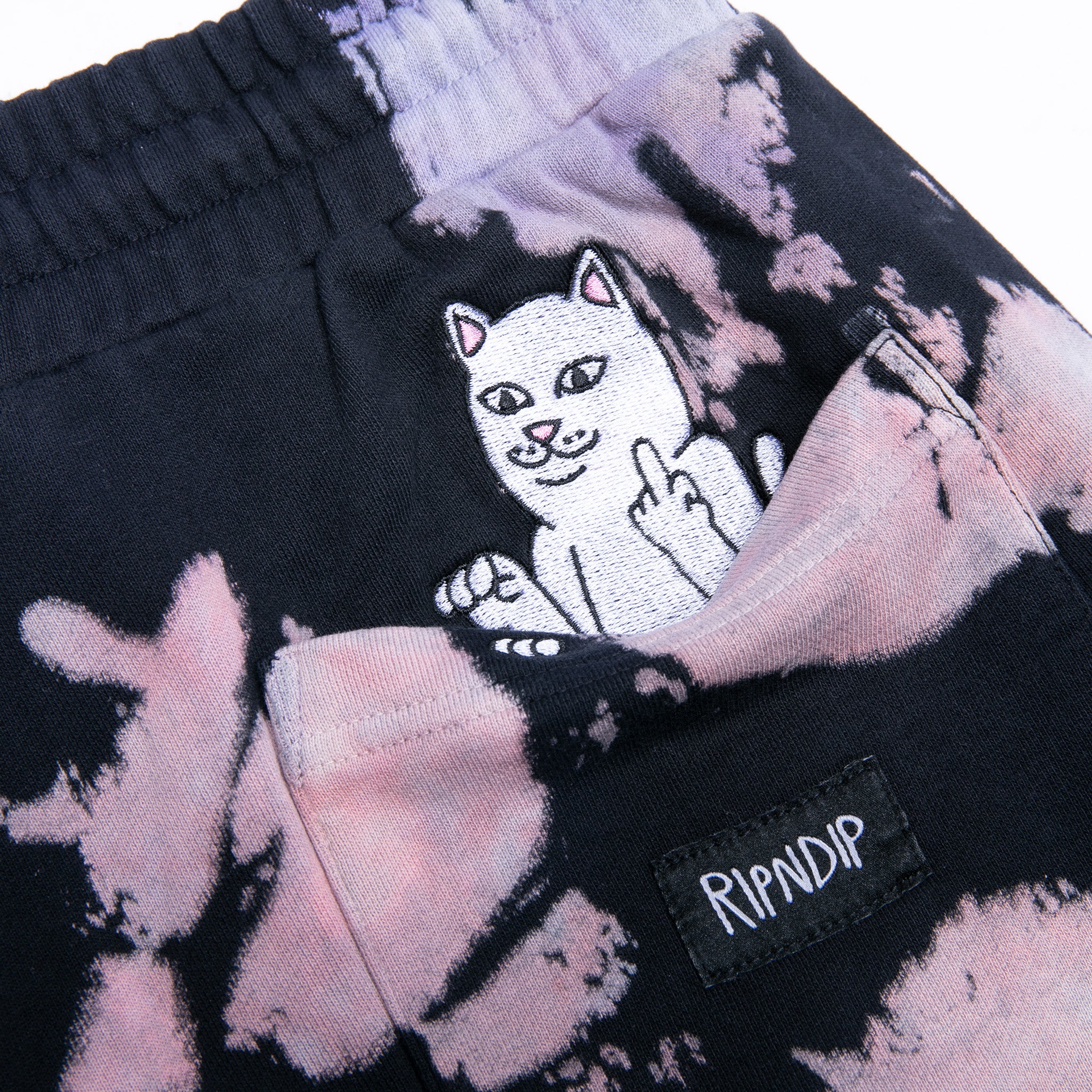 RIPNDIP Blaze Sweatshorts (Black/Peach/Purple Tie Dye)