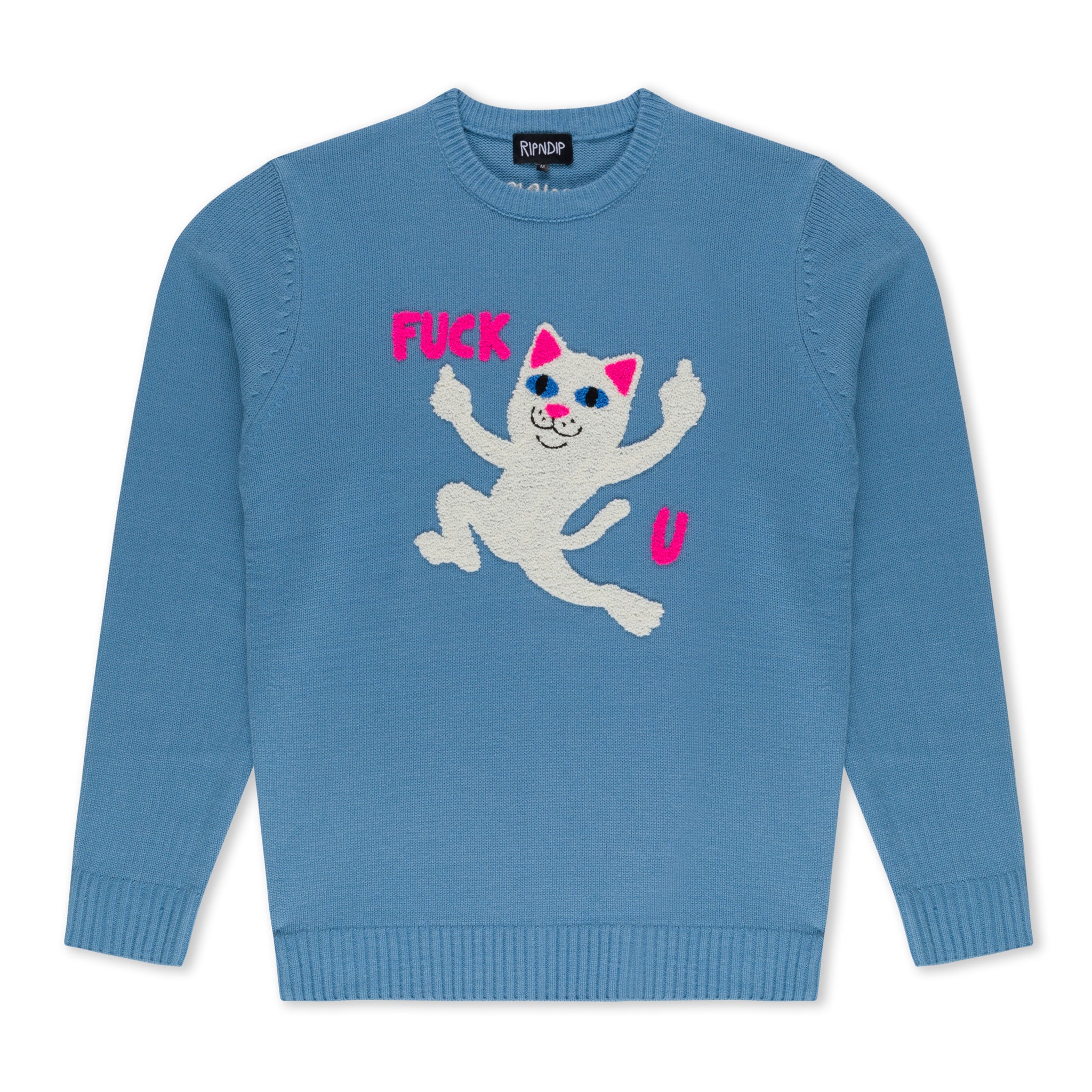 F U Knit Sweater (Periwinkle)