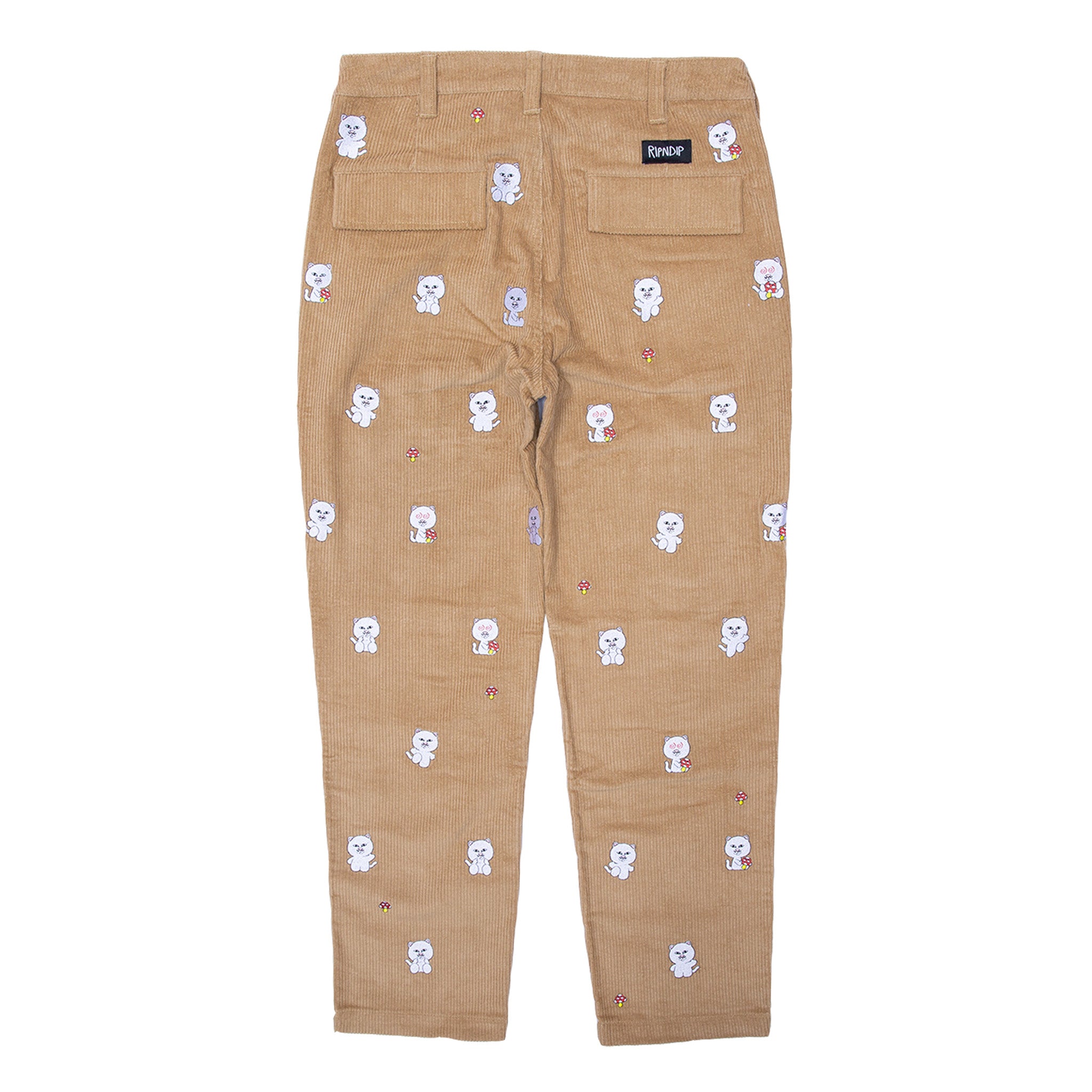 RIPNDIP Hello Nermy Corduroy Embroidered Pants (Tan)